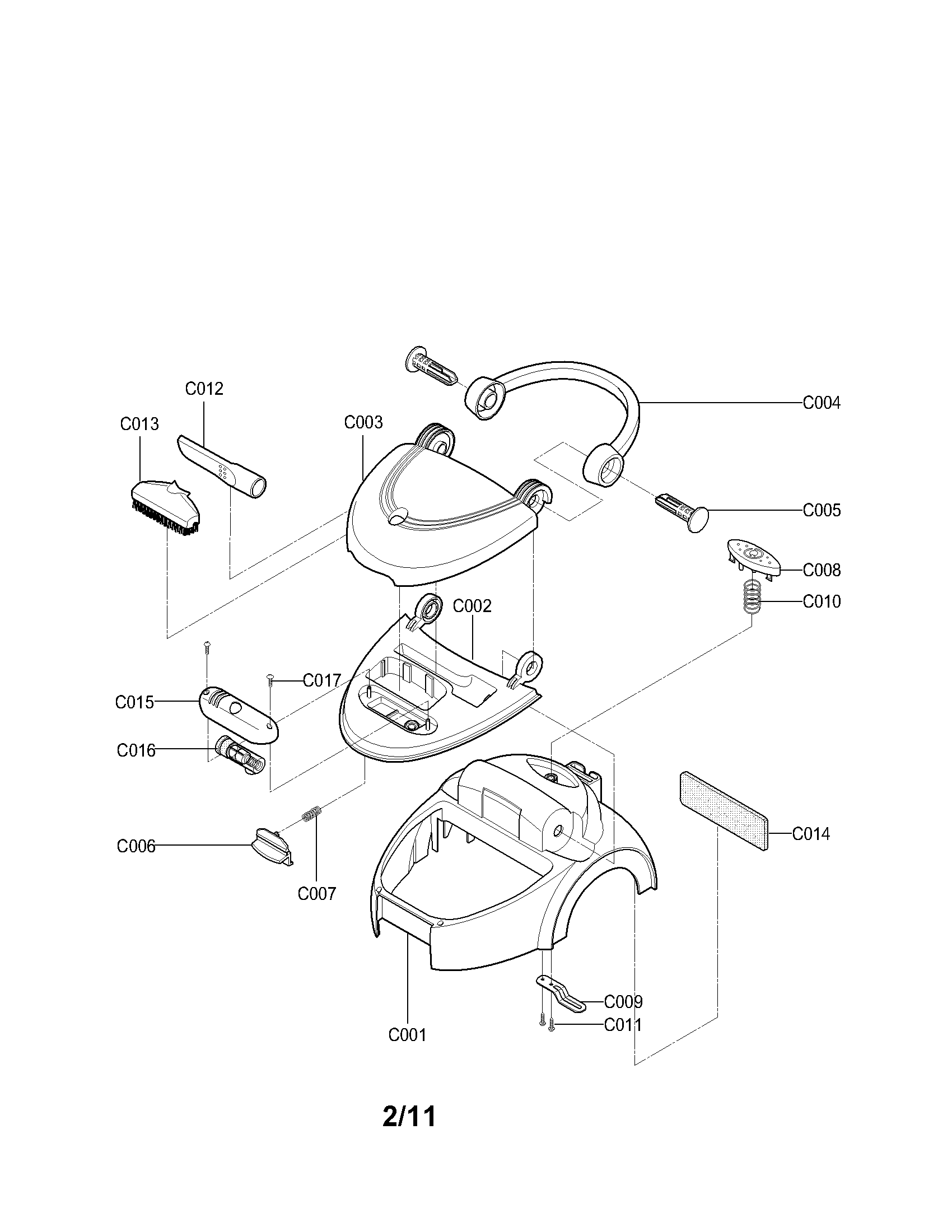 Kenmore 72124195501 exploded view parts diagram