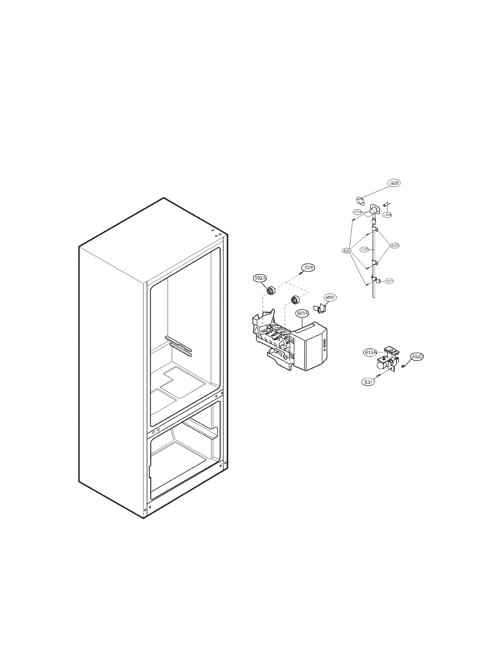 Kenmore Elite 79576283600 ice maker parts diagram