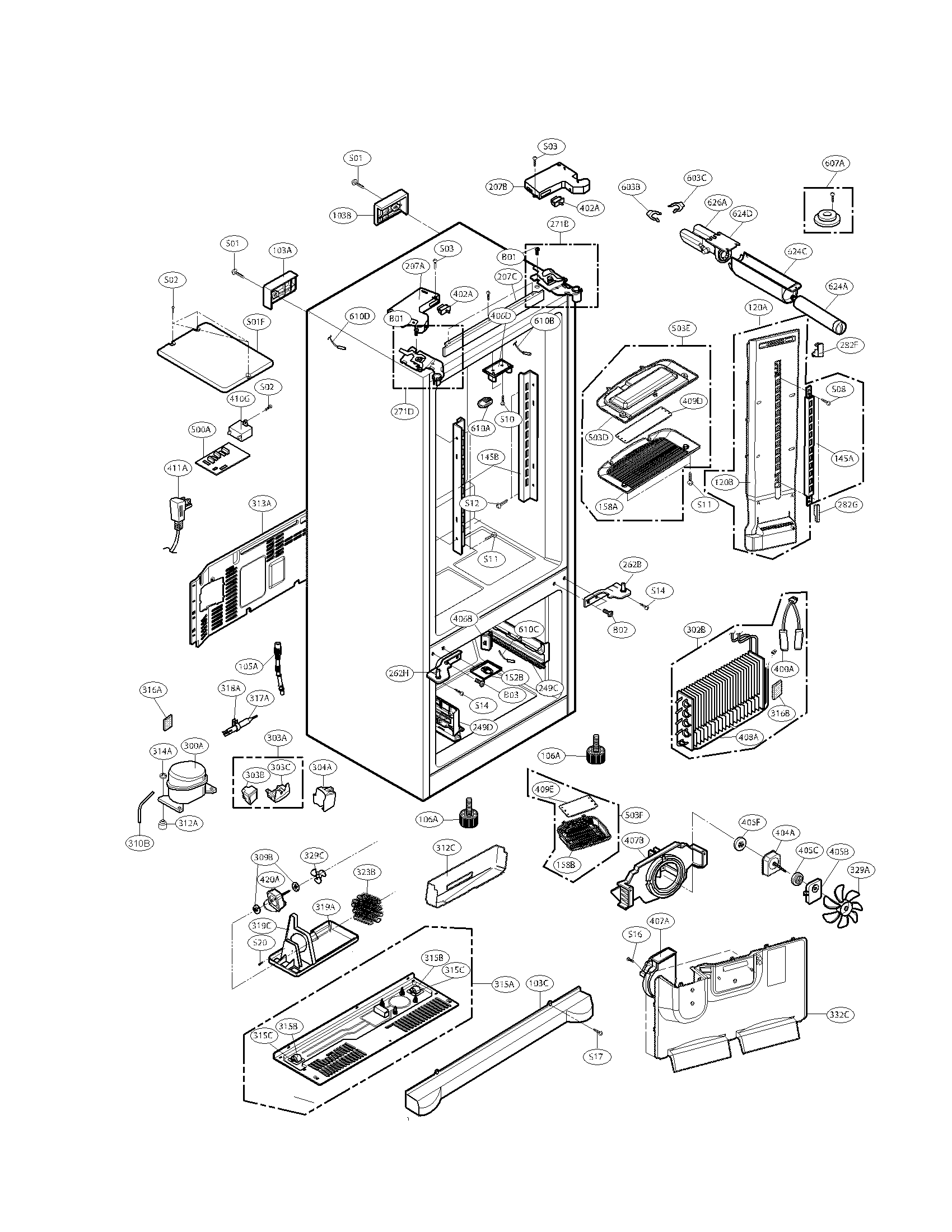 Kenmore Elite 79579753903 case parts diagram