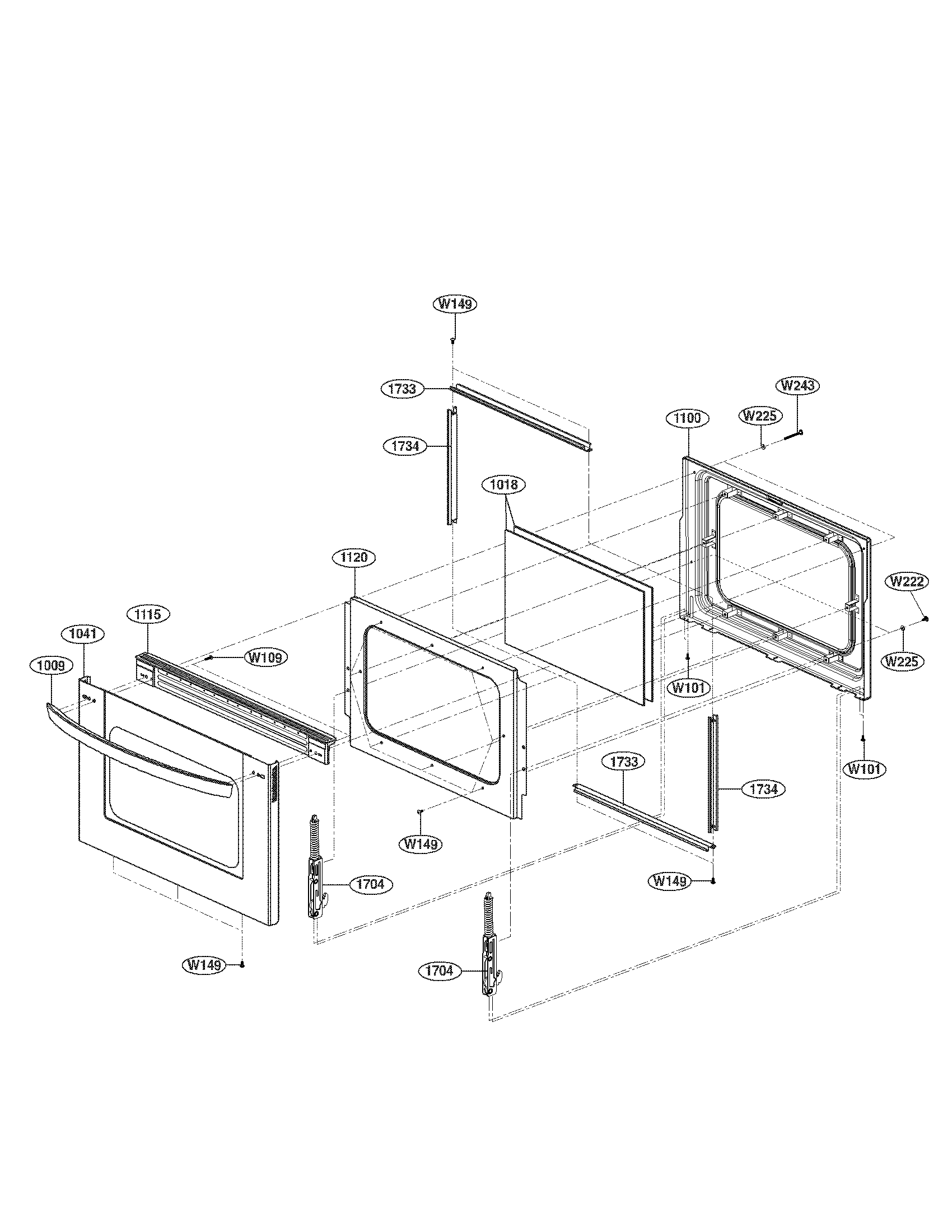 LG LDE3017ST/00 lower door parts diagram