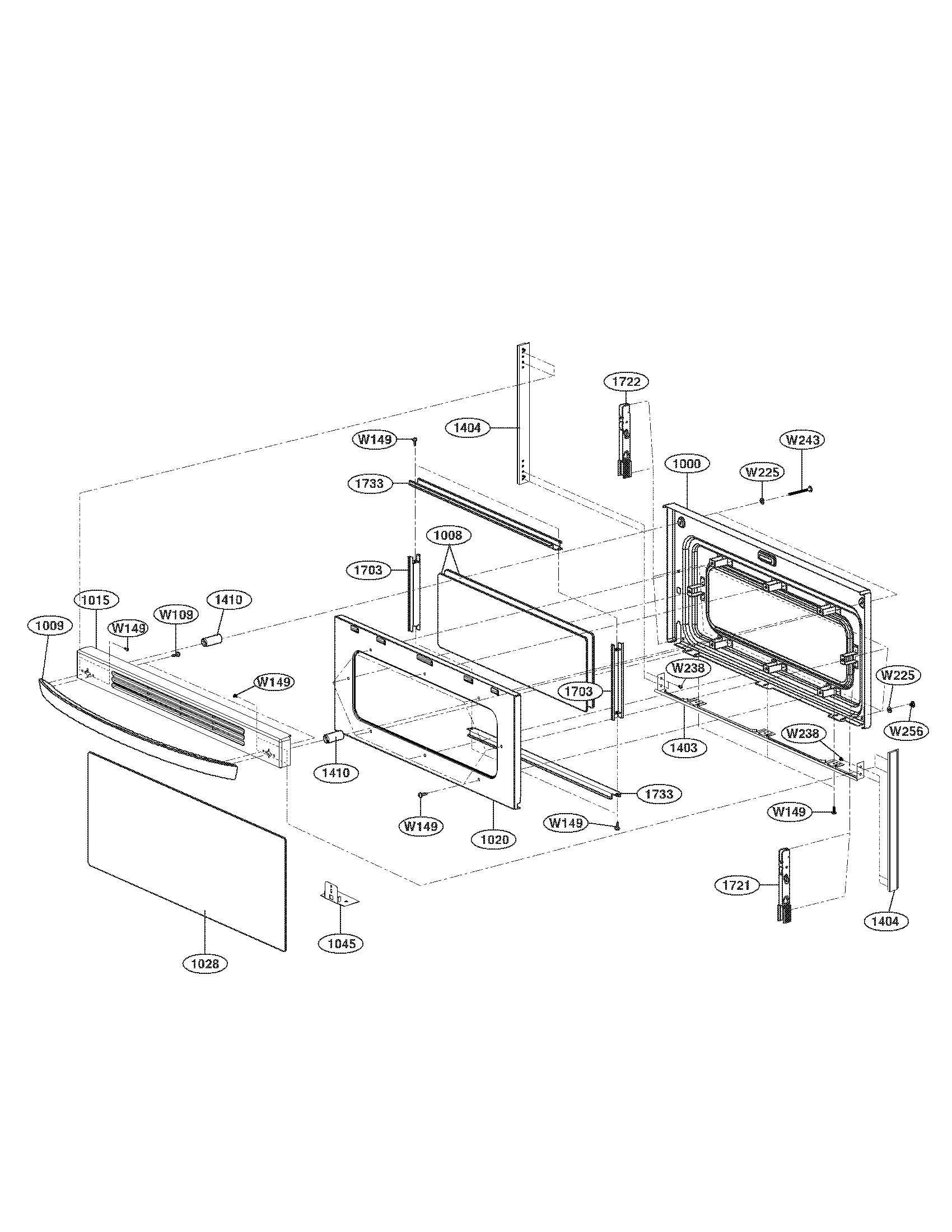 LG LDE3017SW/00 upper door parts diagram