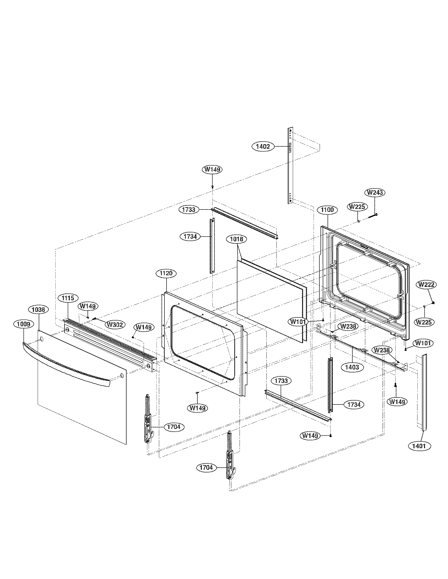 LG LDE3017SW/00 lower door parts diagram