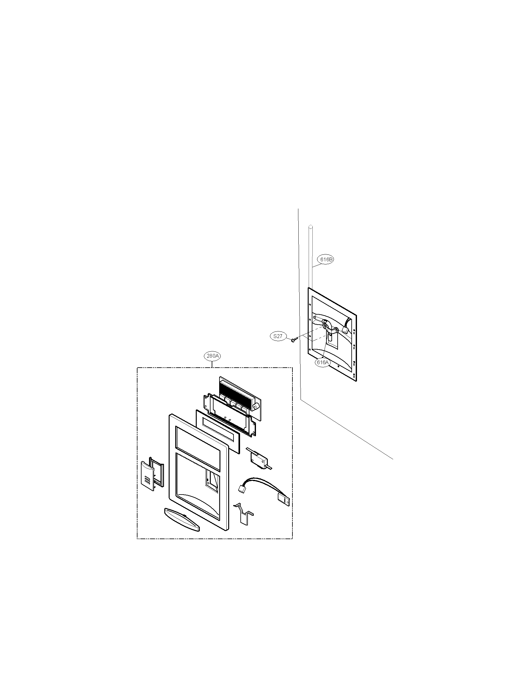 Kenmore Elite 79578343803 dispenser parts diagram