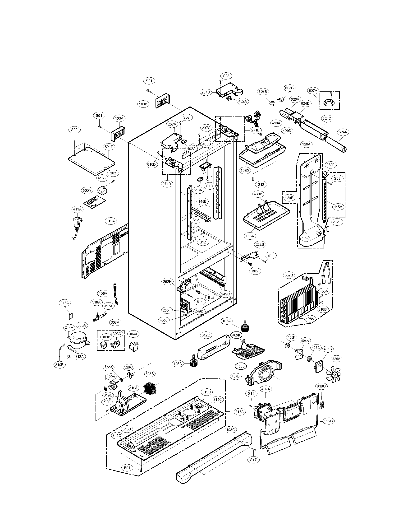 Kenmore Elite 79578509803 case parts diagram