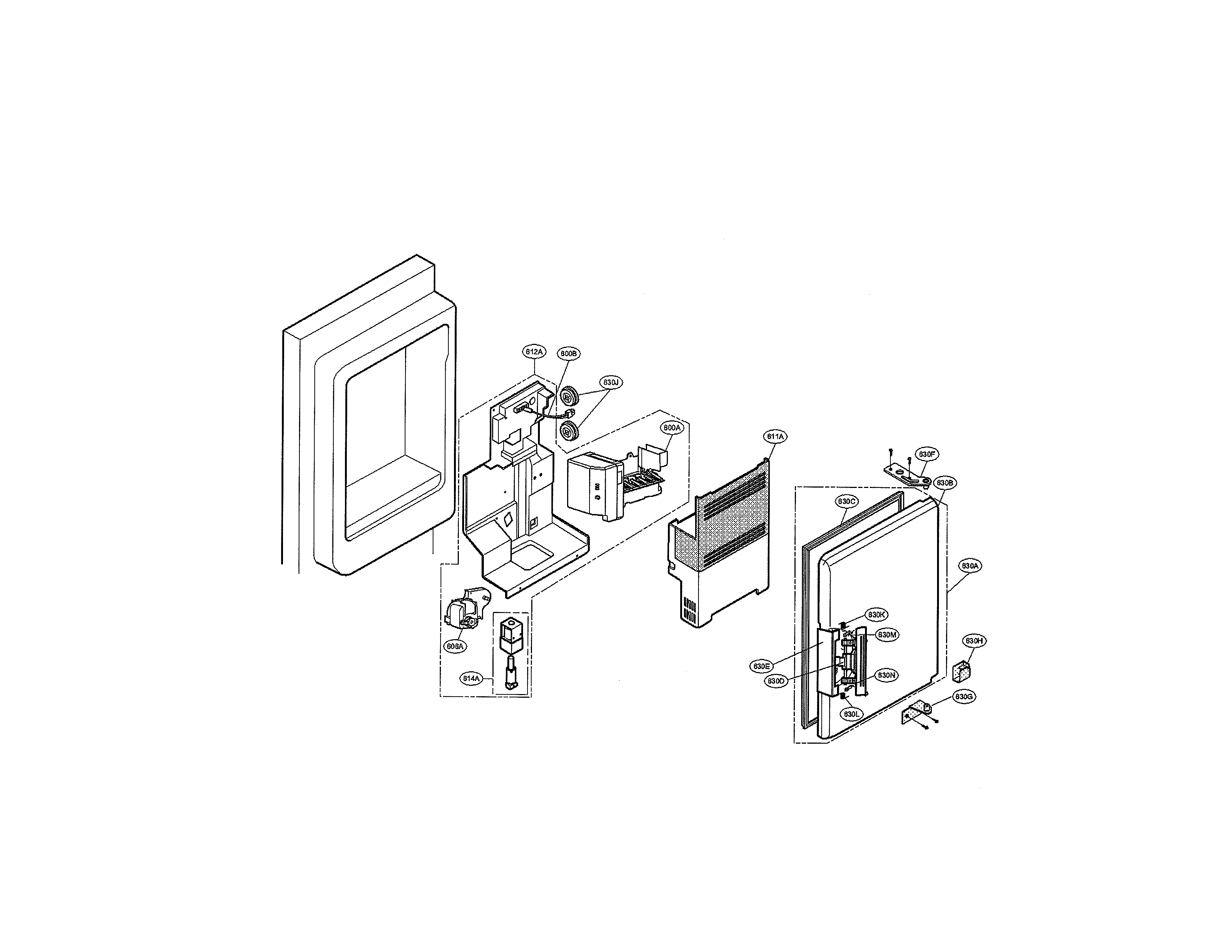 Kenmore Elite 79578509803 ice maker & ice bank parts diagram