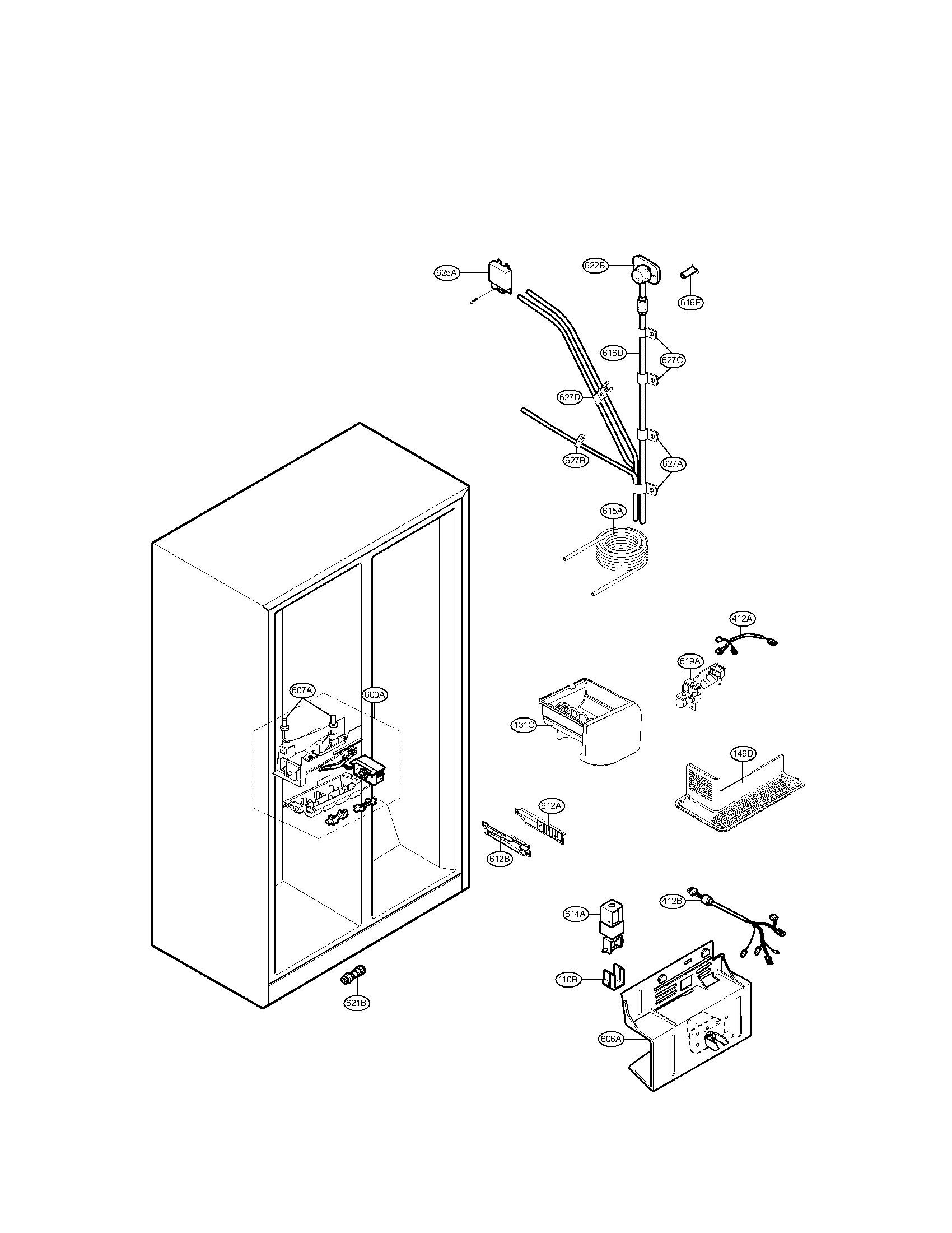 Kenmore 79551312011 ice and water parts diagram