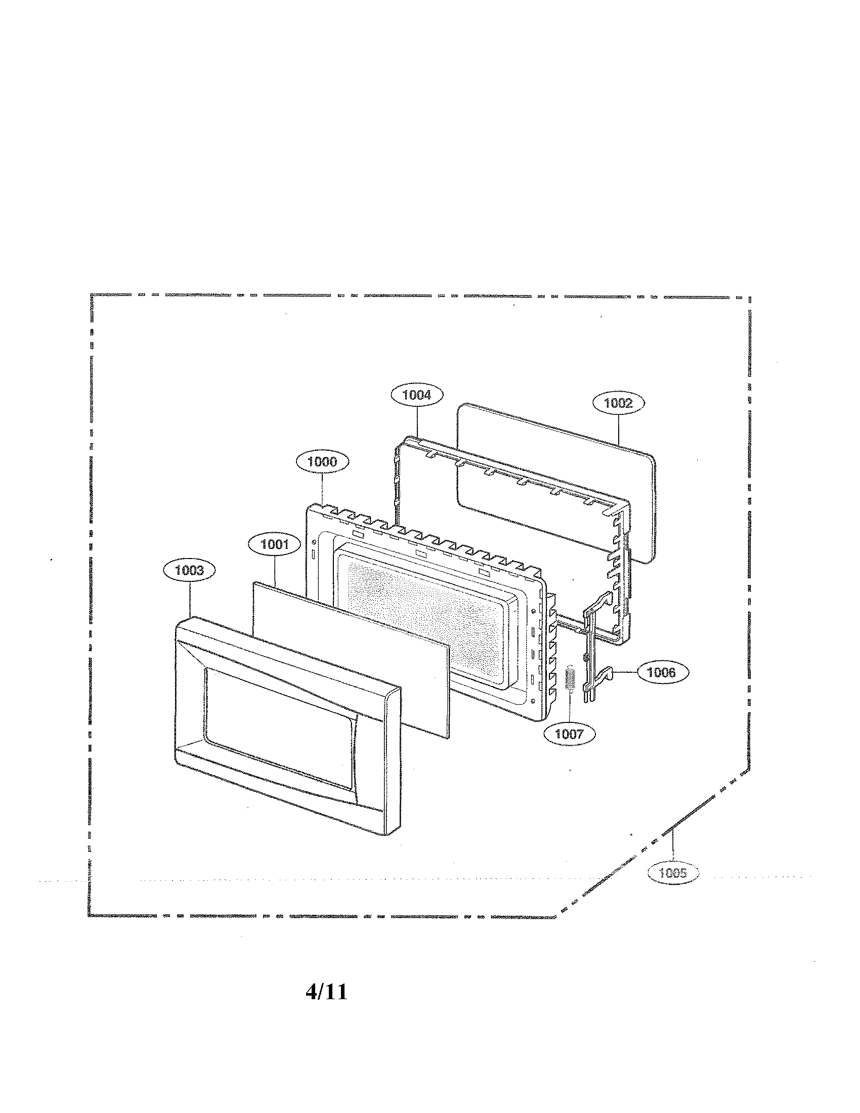 Kenmore 72162349200 door parts diagram