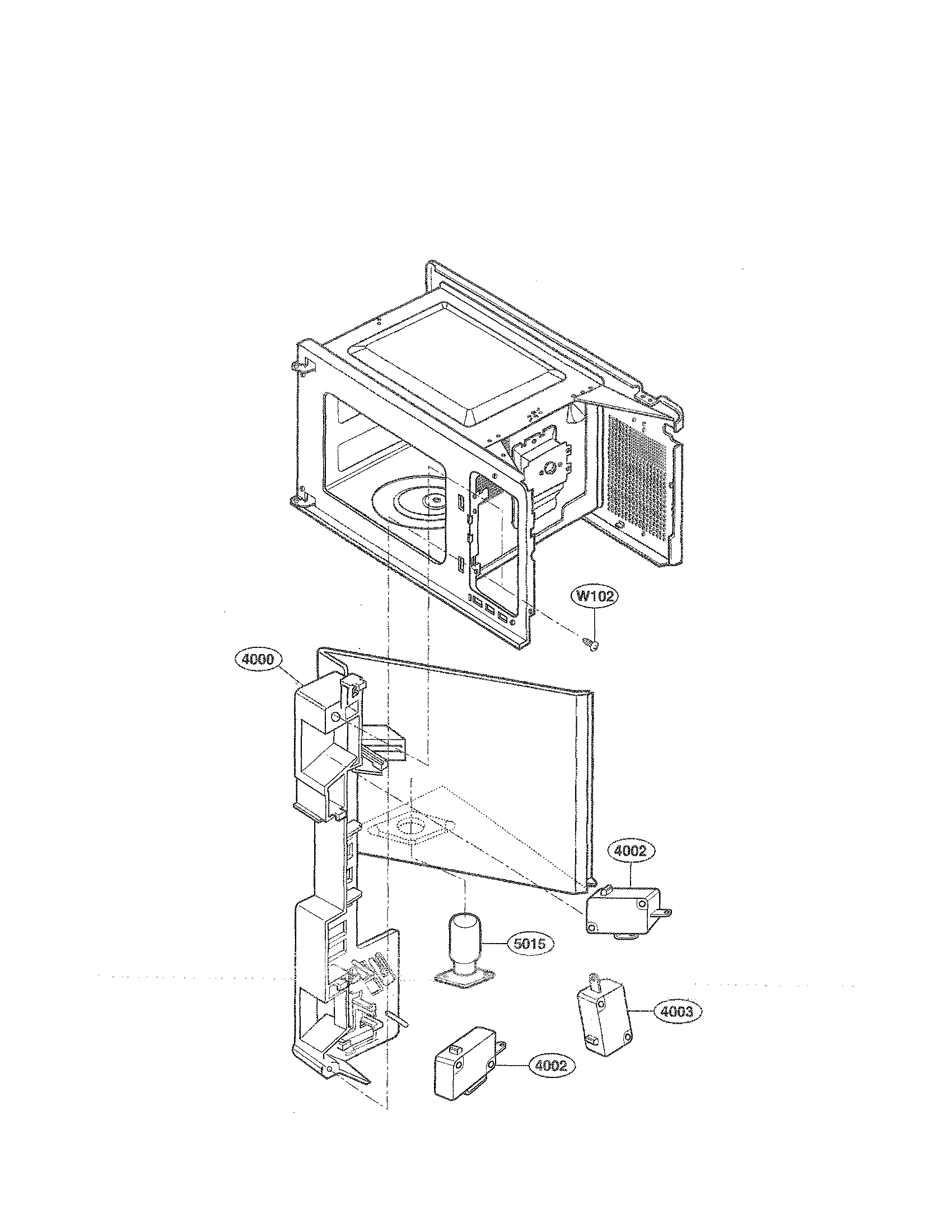 Kenmore 72162349200 latch board parts diagram