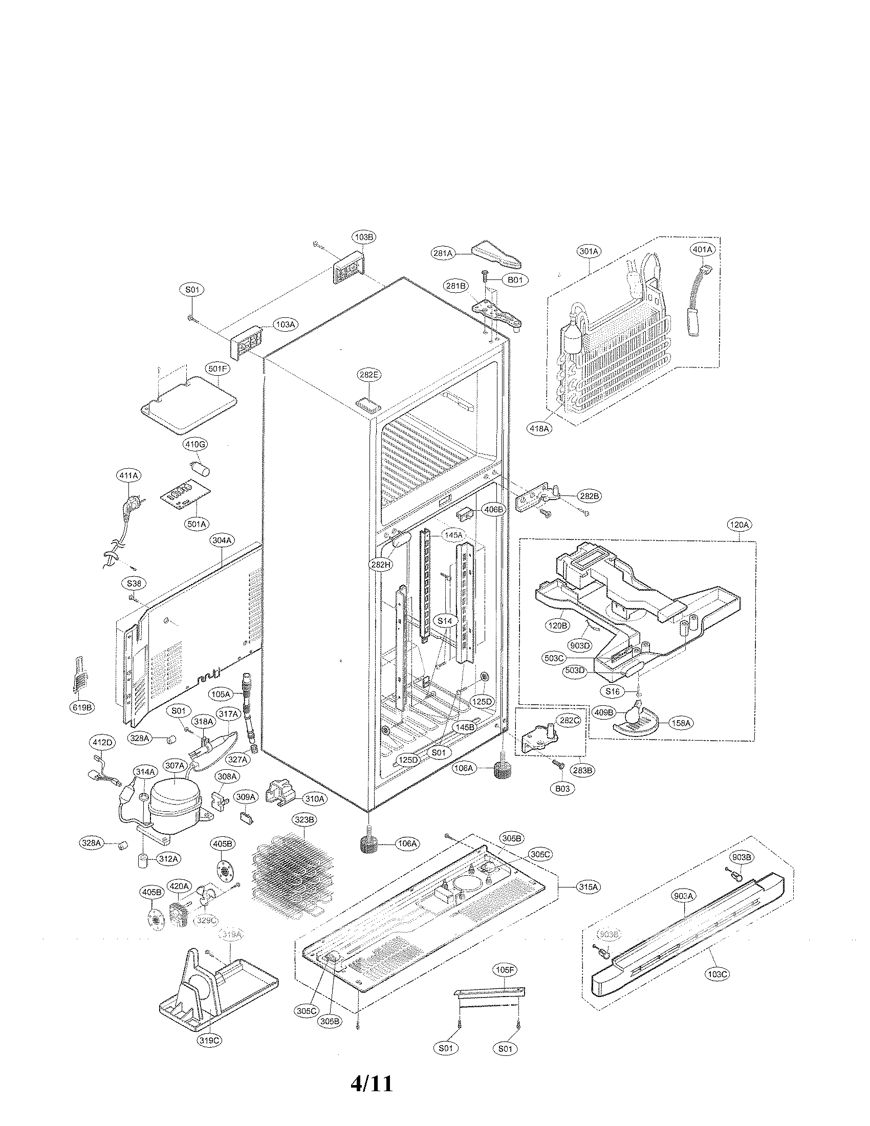 Kenmore 79579972901 case parts diagram