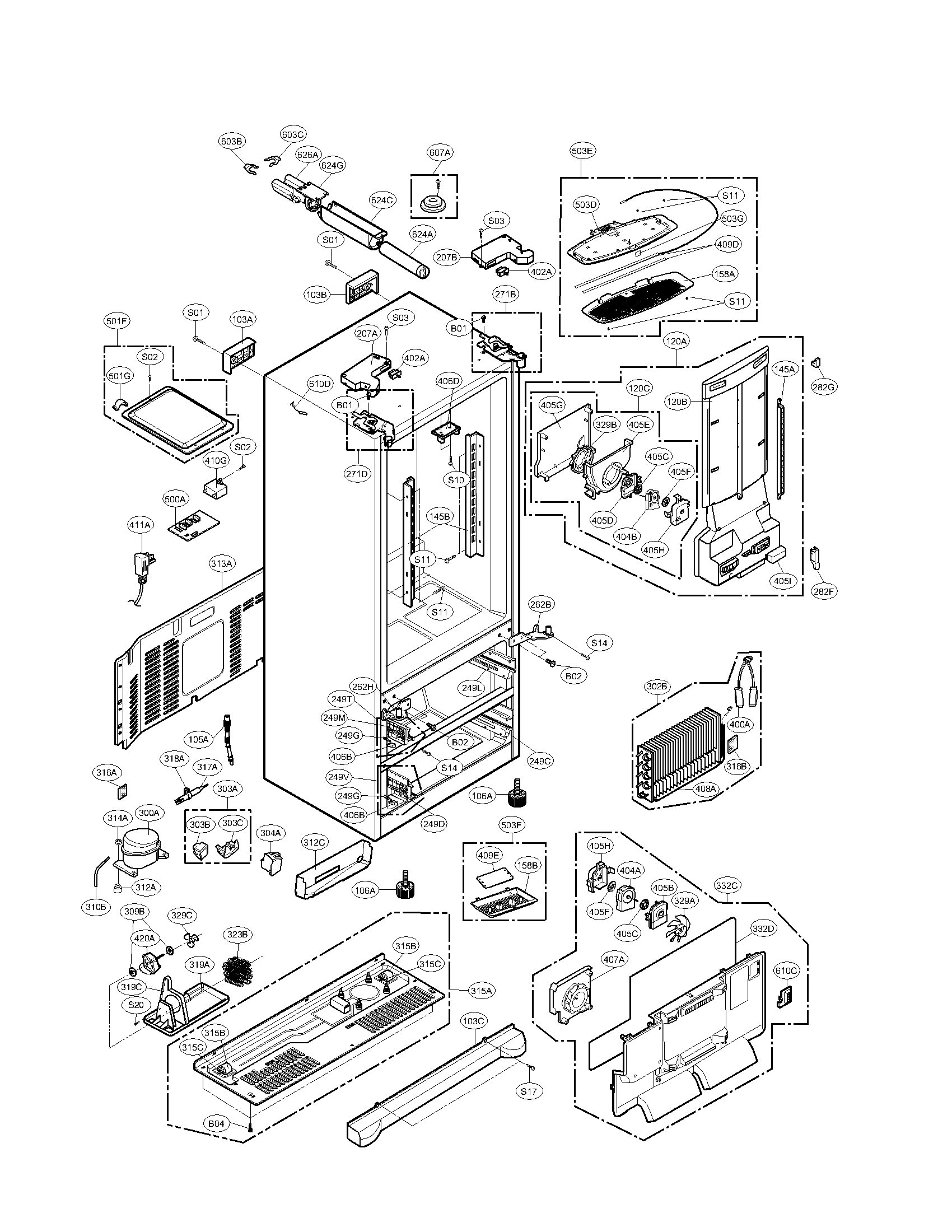 Kenmore Elite 79579772901 case parts diagram