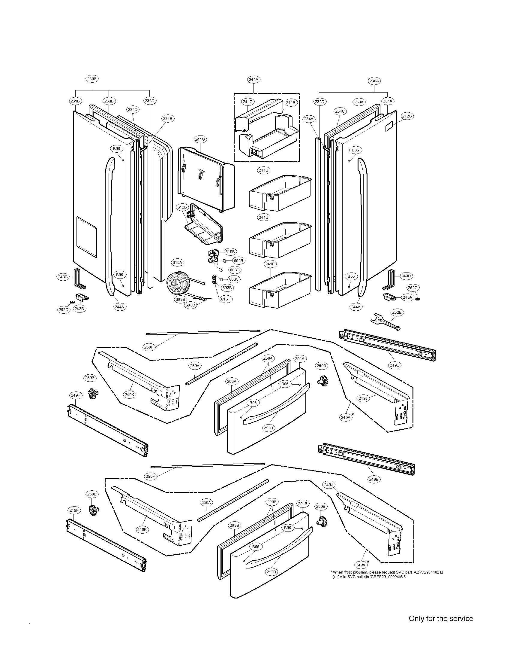 Kenmore Elite 79579772901 door parts diagram