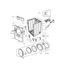 LG DLG2351W cabinet and door assembly parts diagram