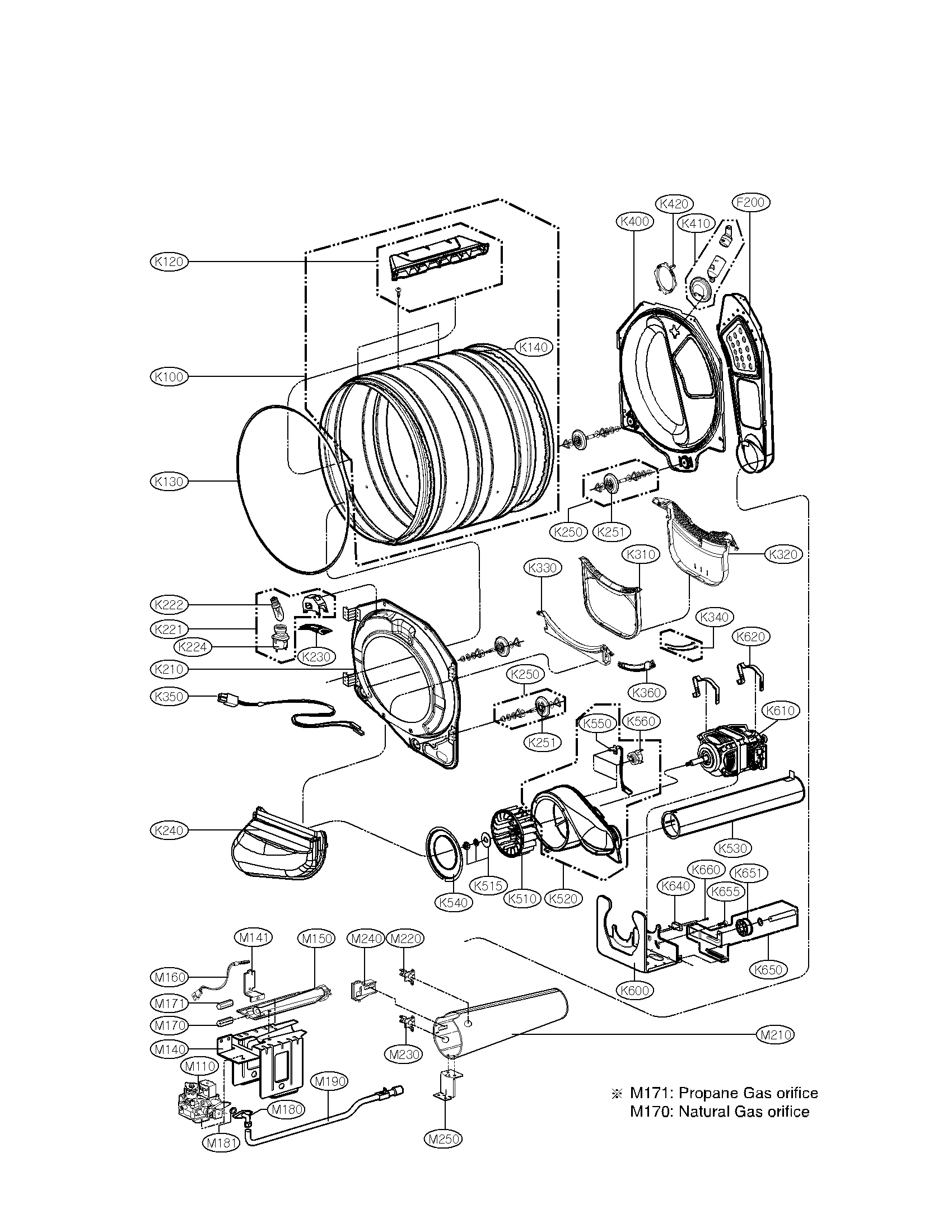 LG DLGX3361V drum and motor assembly parts diagram