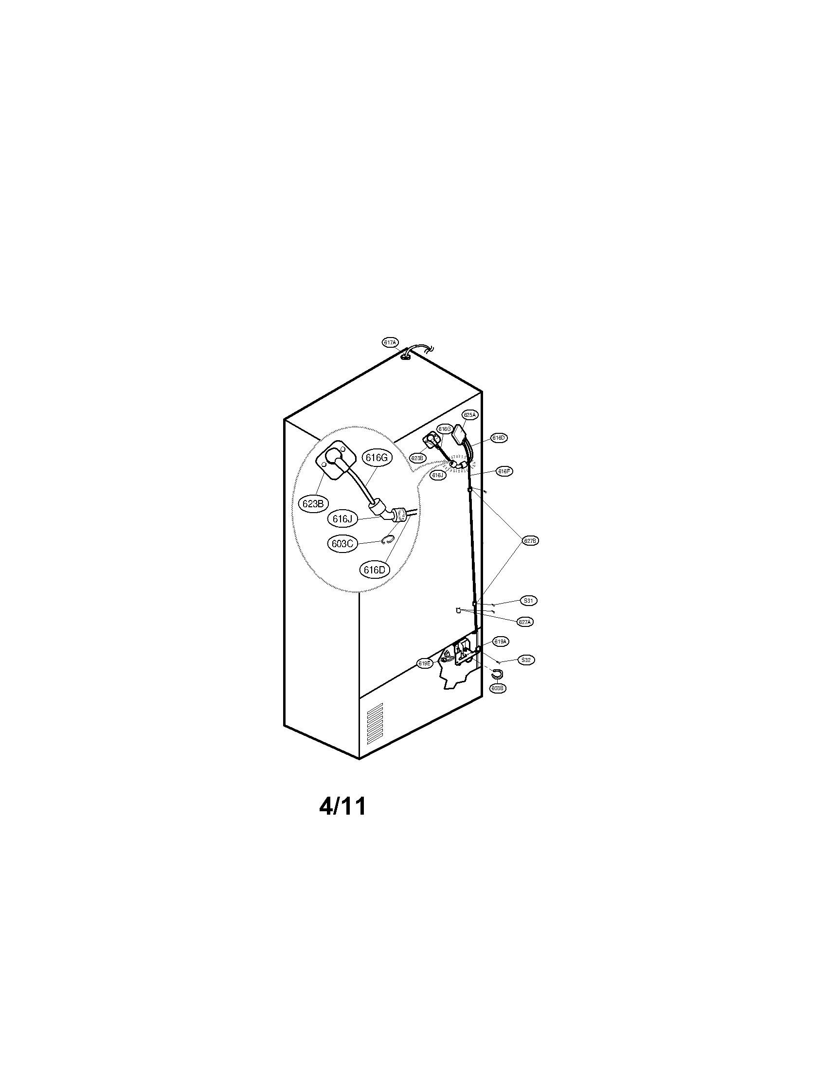 Kenmore Elite 79579754905 valve and water tube parts diagram