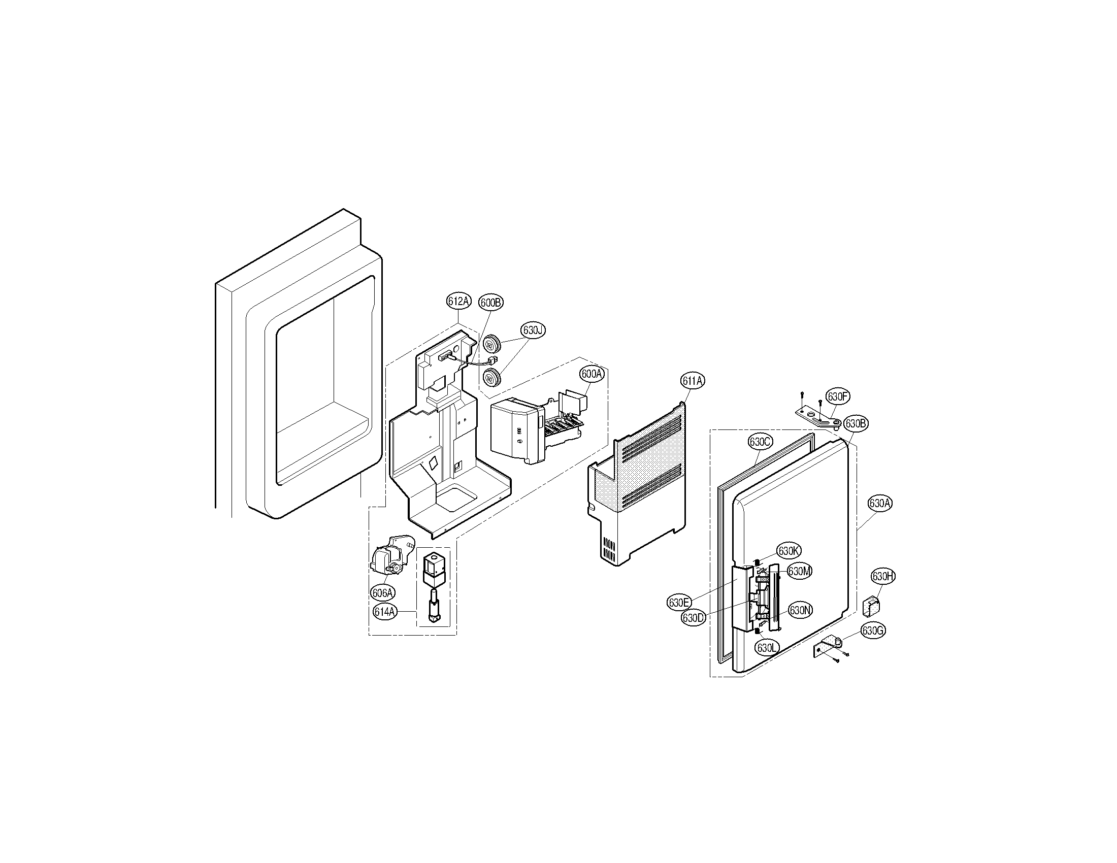 Kenmore Elite 79579737904 ice maker and ice bank parts diagram
