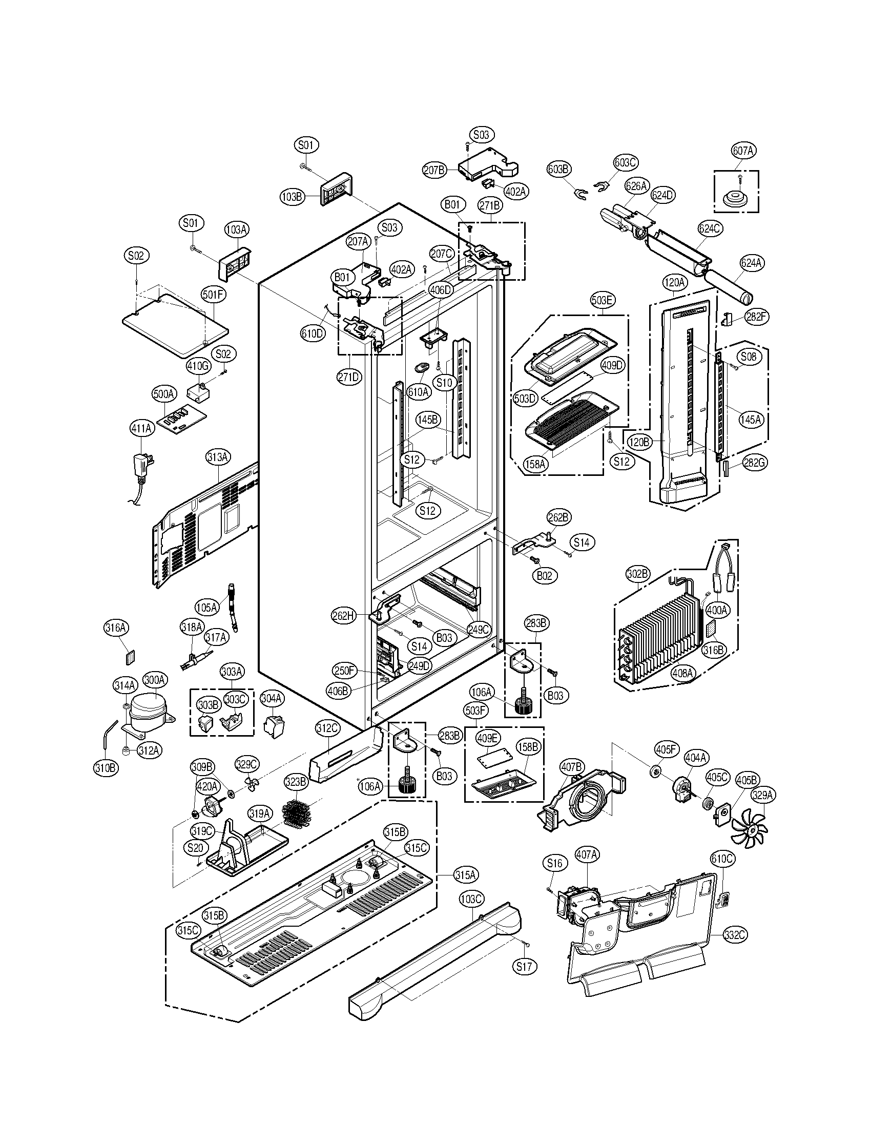 Kenmore Elite 79579733903 case parts diagram