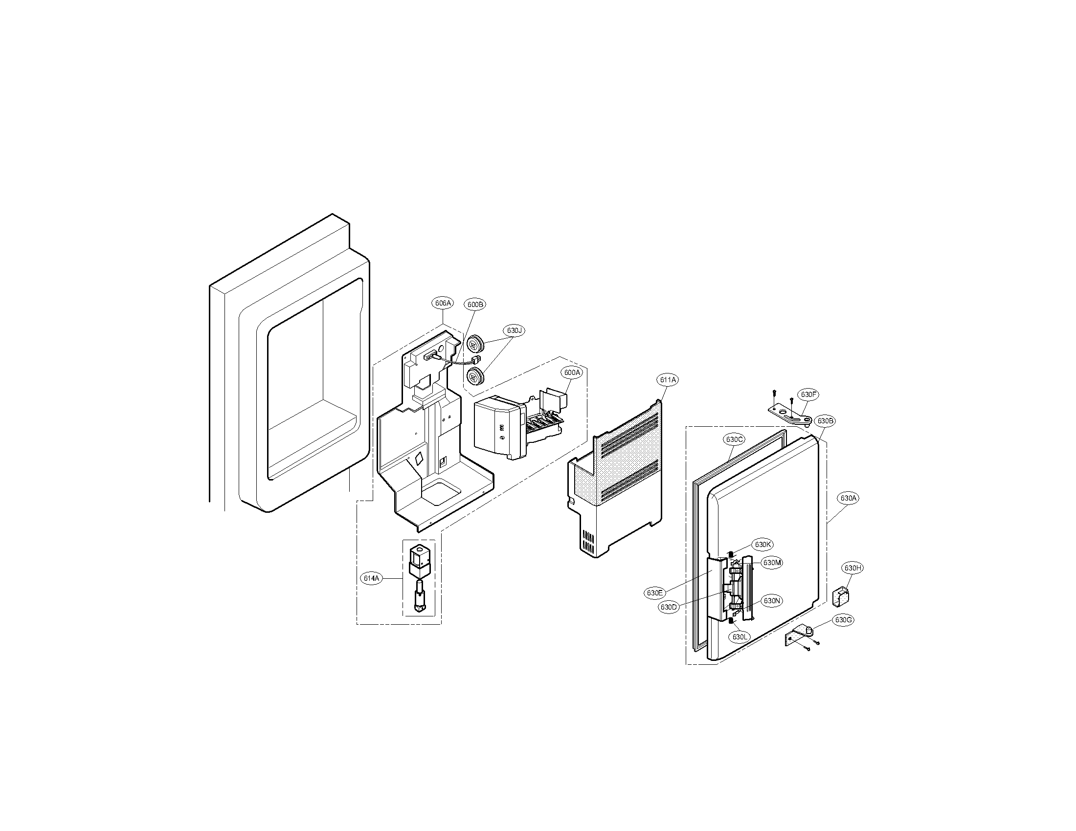 Kenmore Elite 79578773801 ice maker and ice bank parts diagram