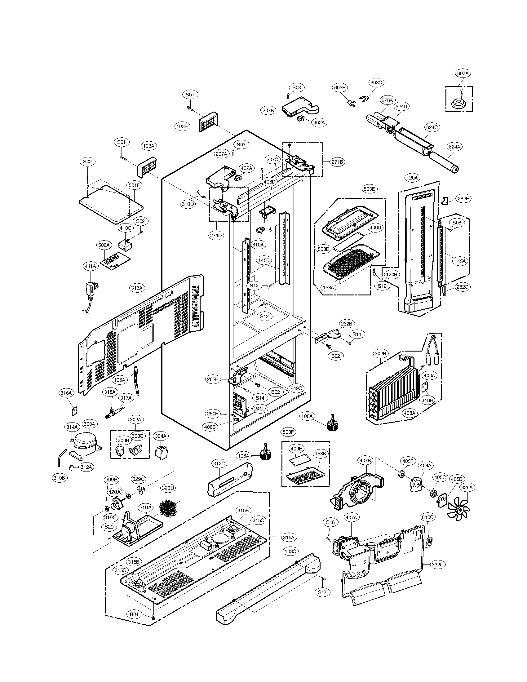 Kenmore Elite 79578733805 case parts diagram
