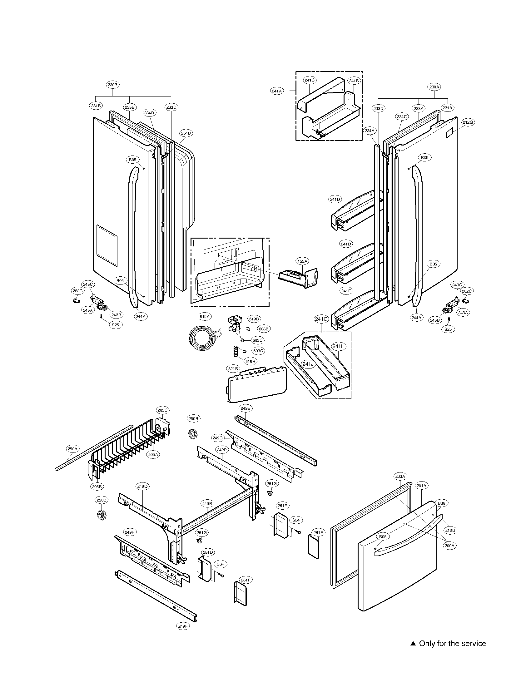 Kenmore Elite 79578733805 door parts diagram