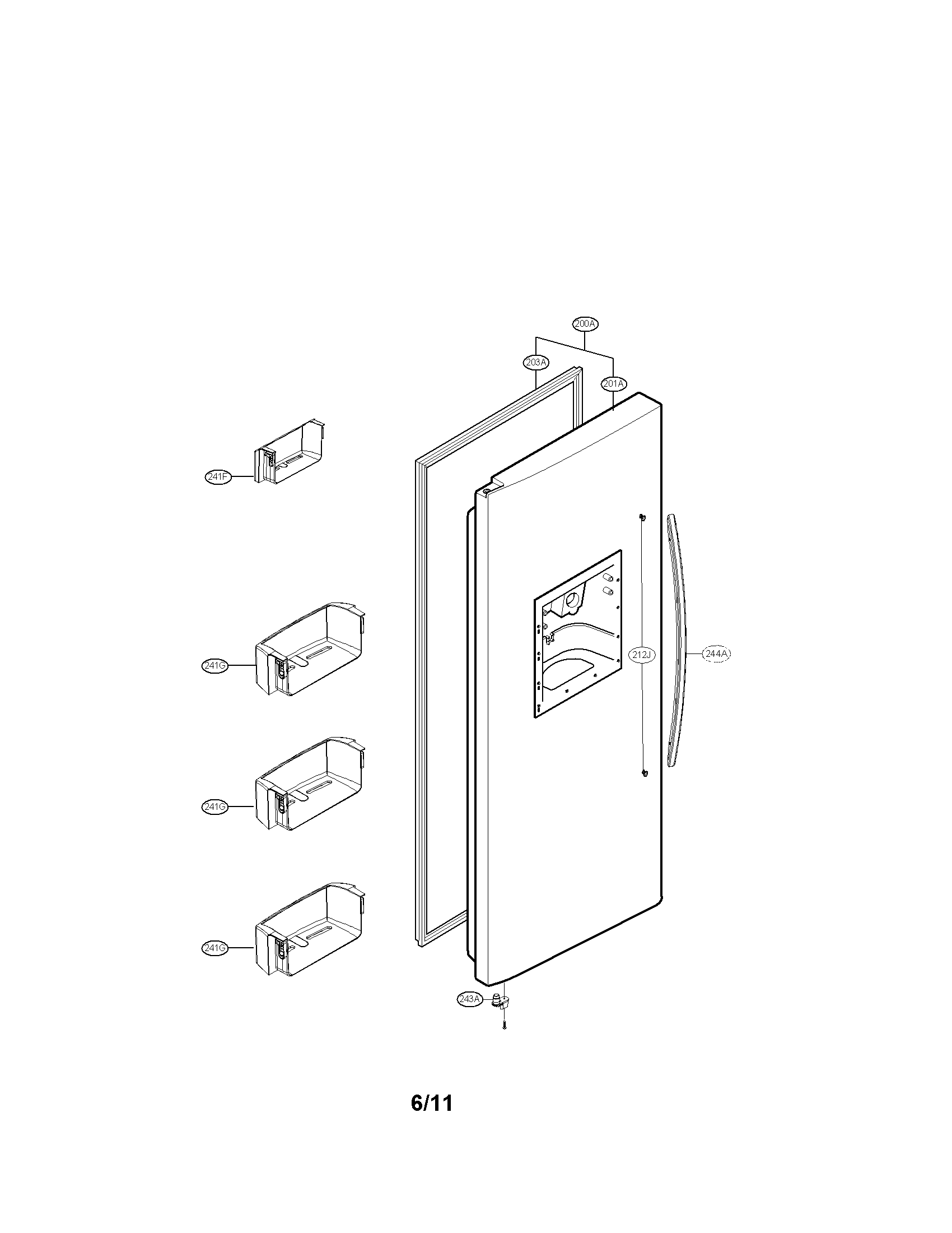 Kenmore 79551323010 freezer door parts diagram