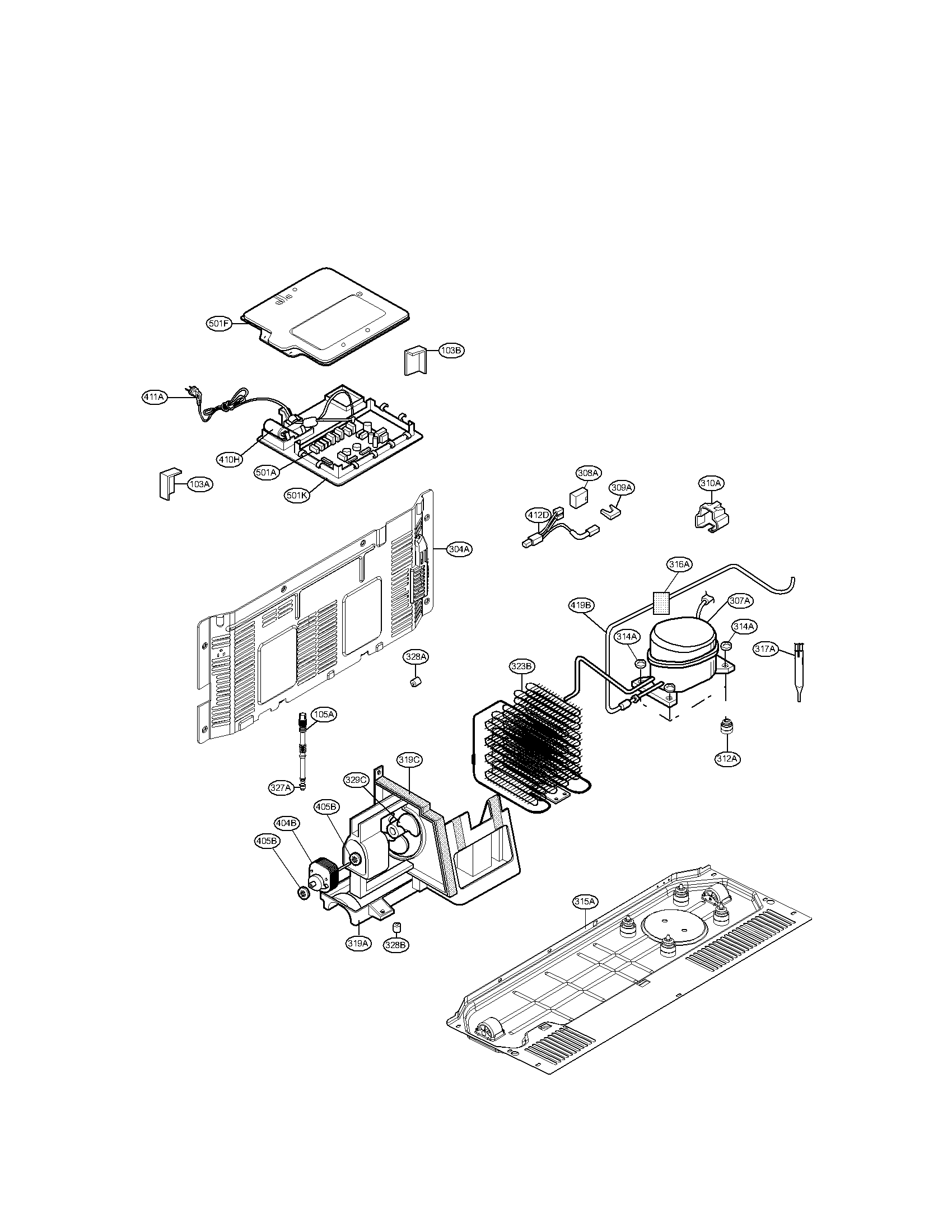 Kenmore 79551329012 mechanical compartment parts diagram