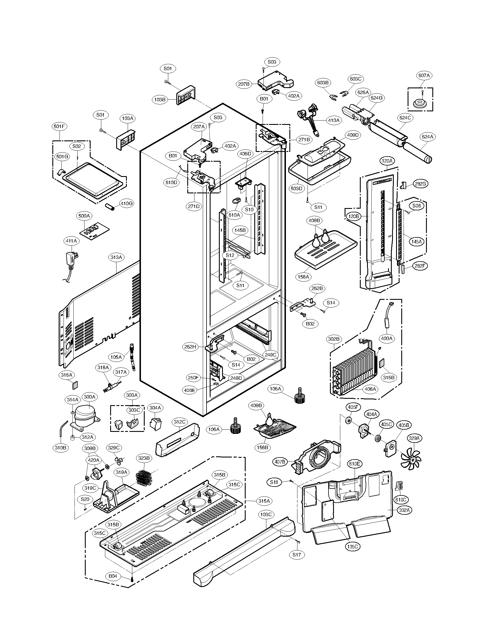 Kenmore 79571012012 case parts diagram