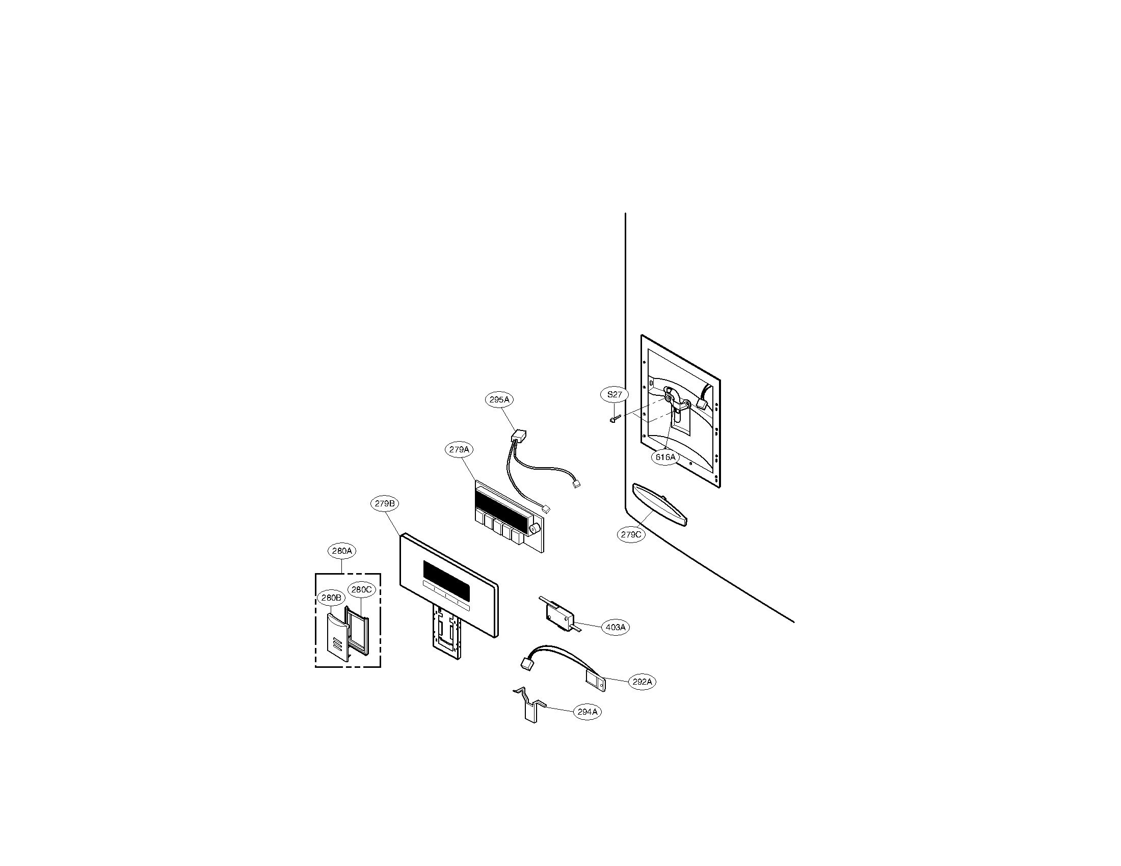 Kenmore 79571016012 dispenser parts diagram