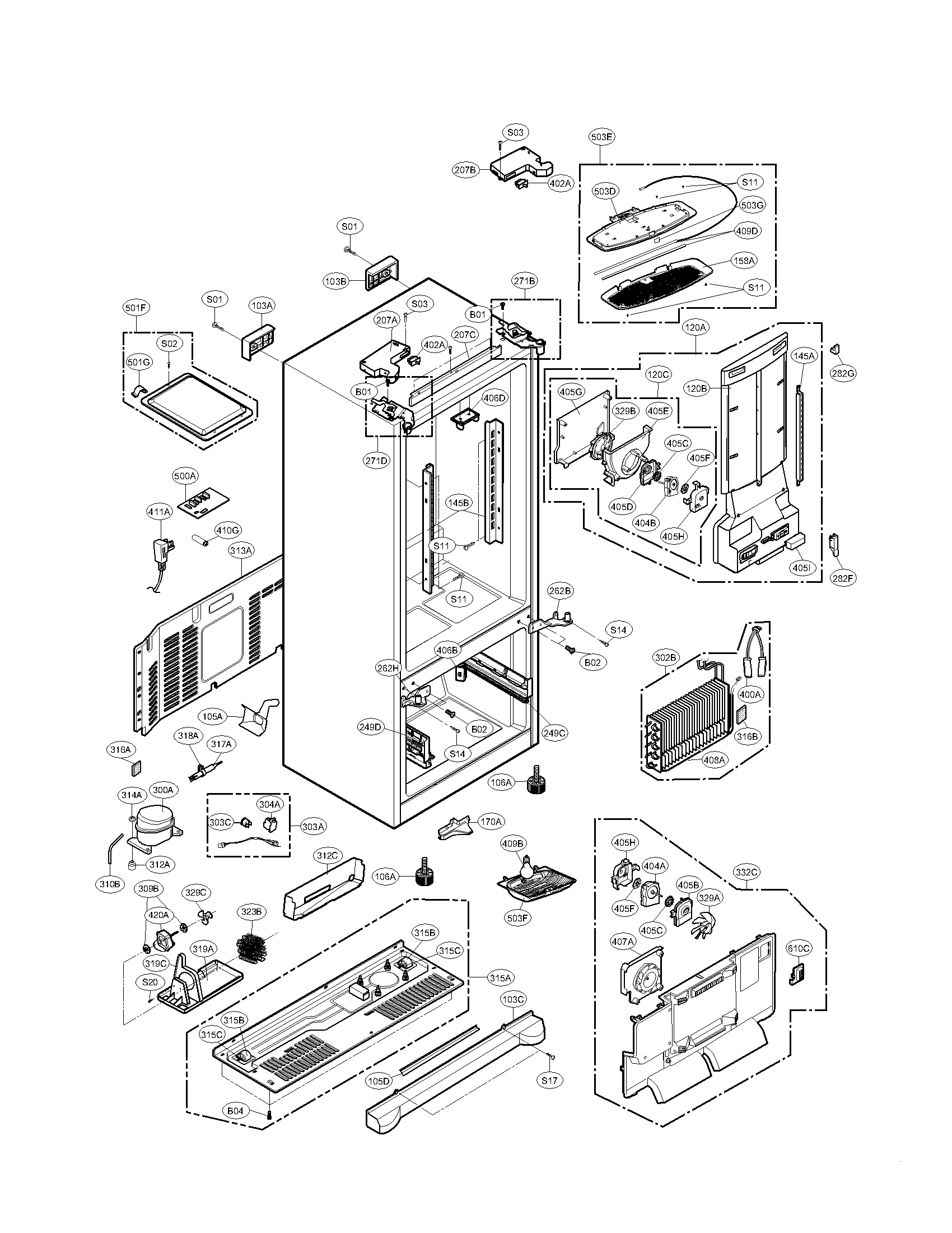 Kenmore Elite 79571043013 case parts diagram