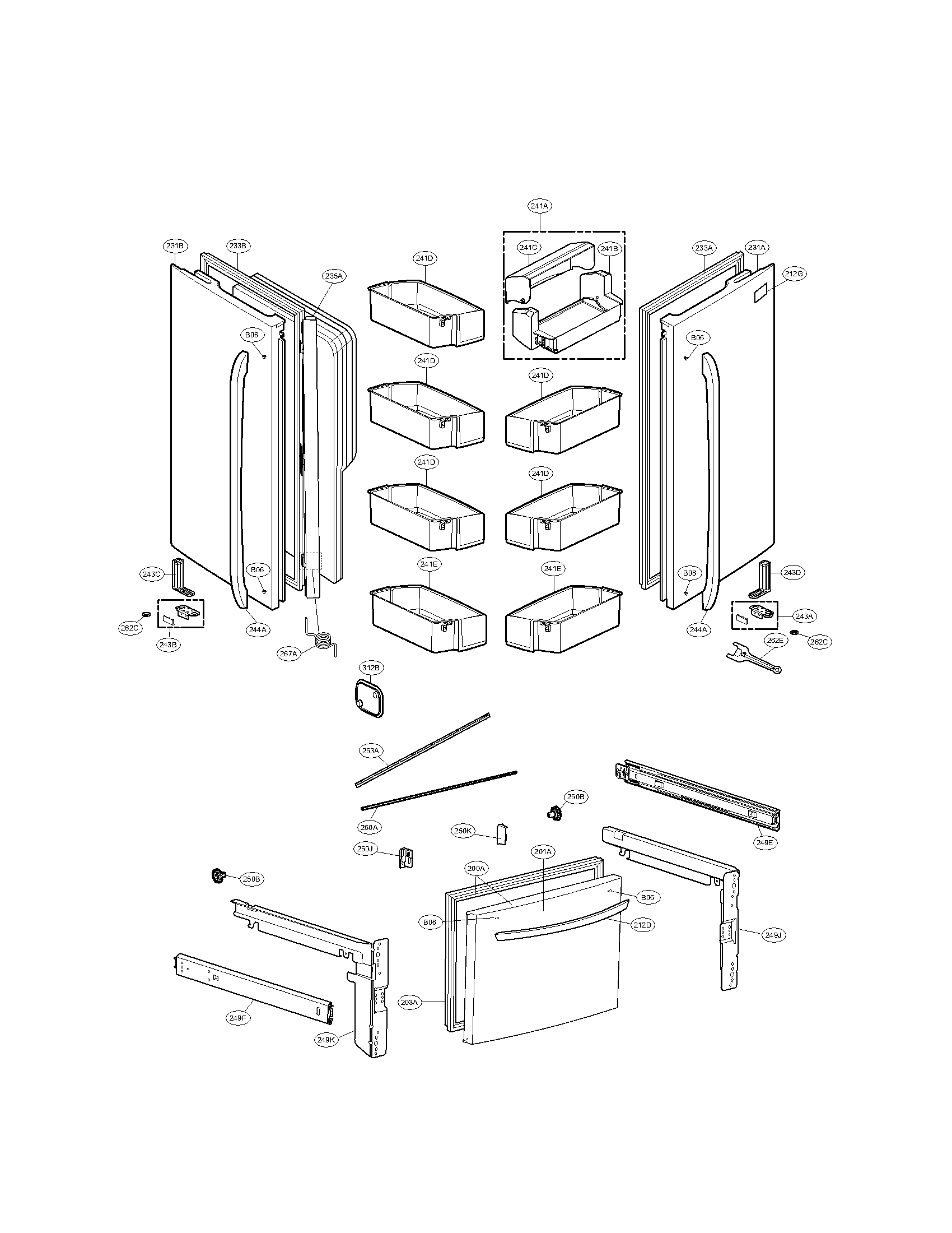 Kenmore Elite 79571043013 d00r parts diagram