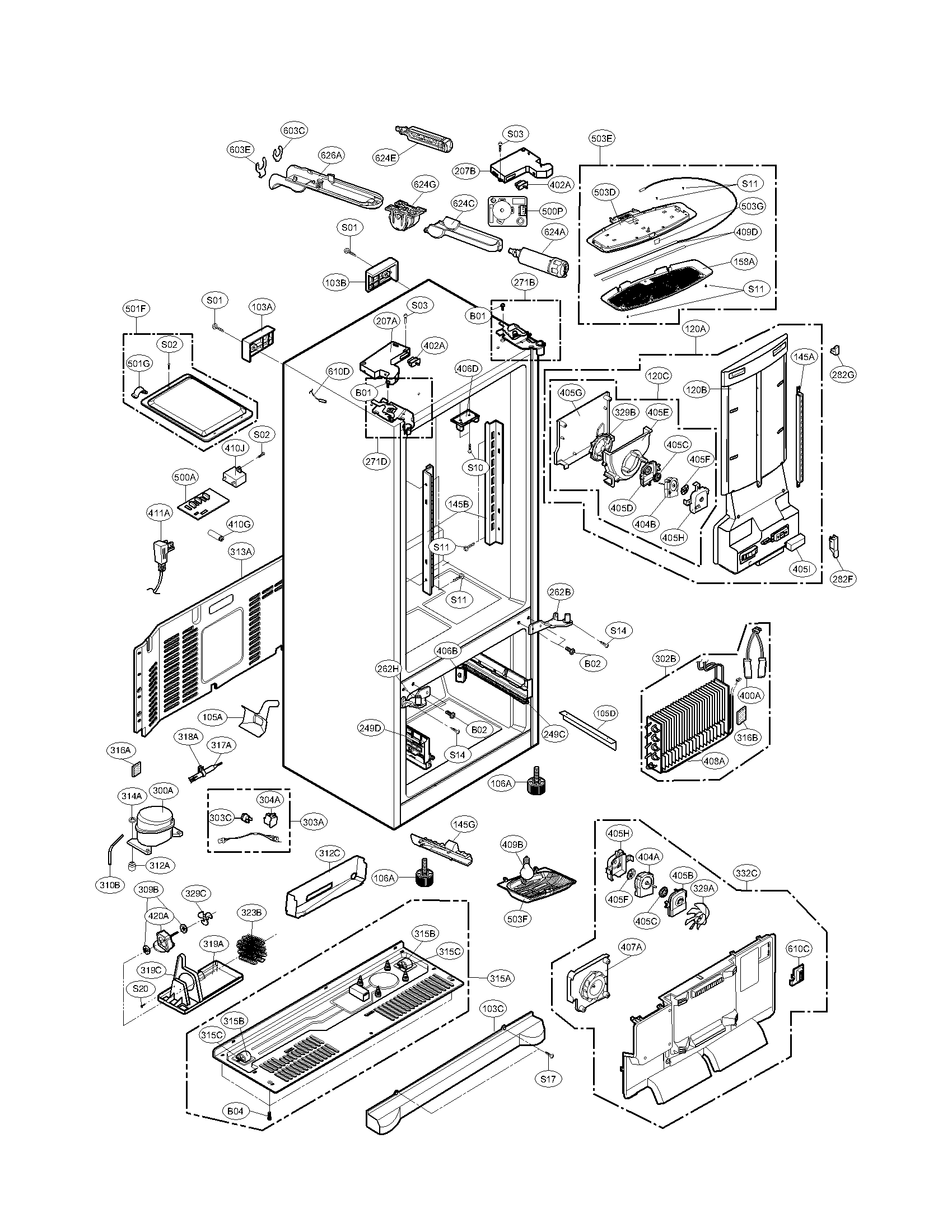 Kenmore Elite 79571052012 case parts diagram