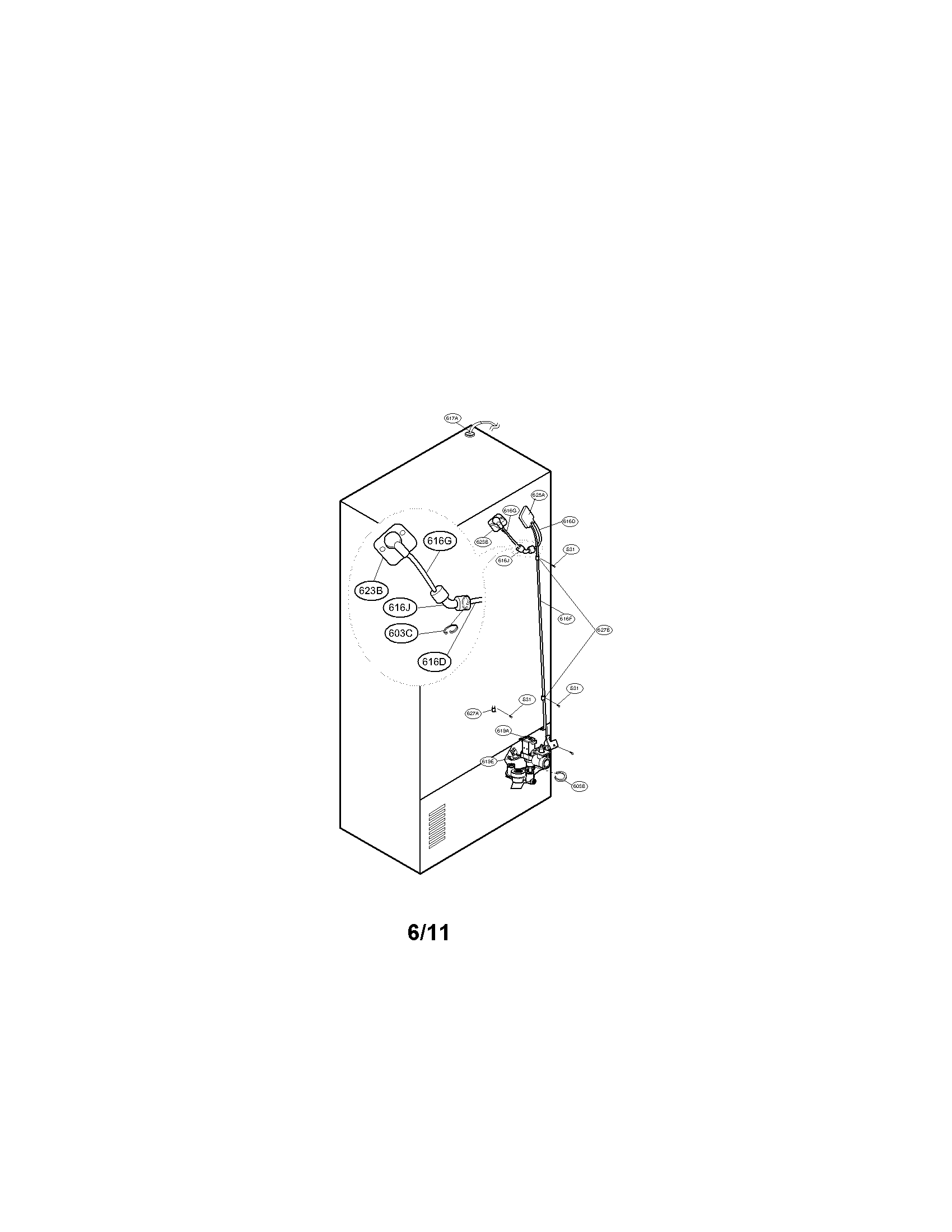 Kenmore Elite 79571079012 valve and water tube parts diagram