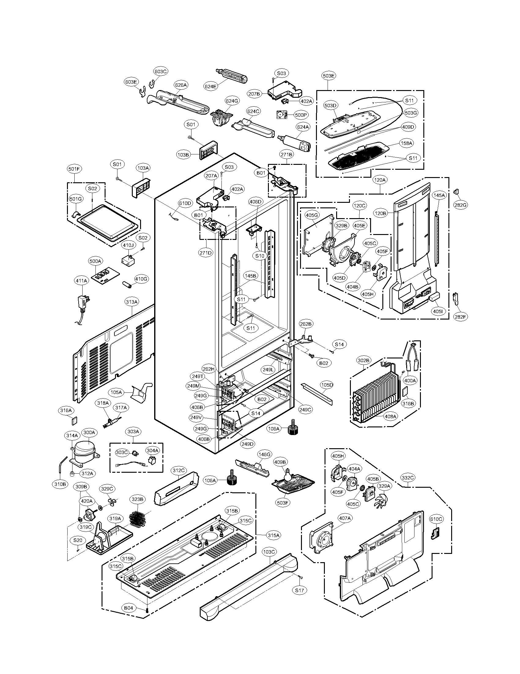 Kenmore Elite 79571079012 case parts diagram