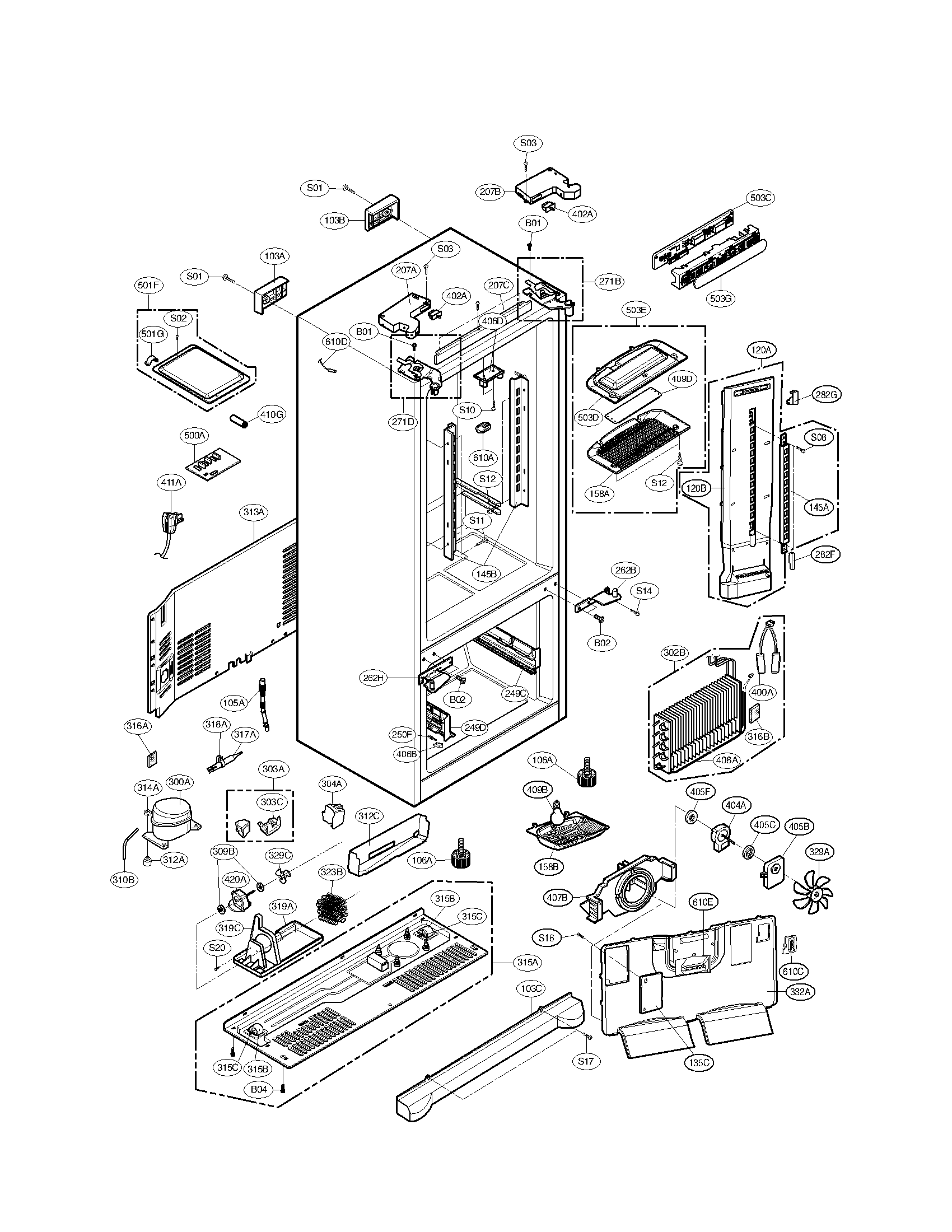 Kenmore 79571609011 case parts diagram