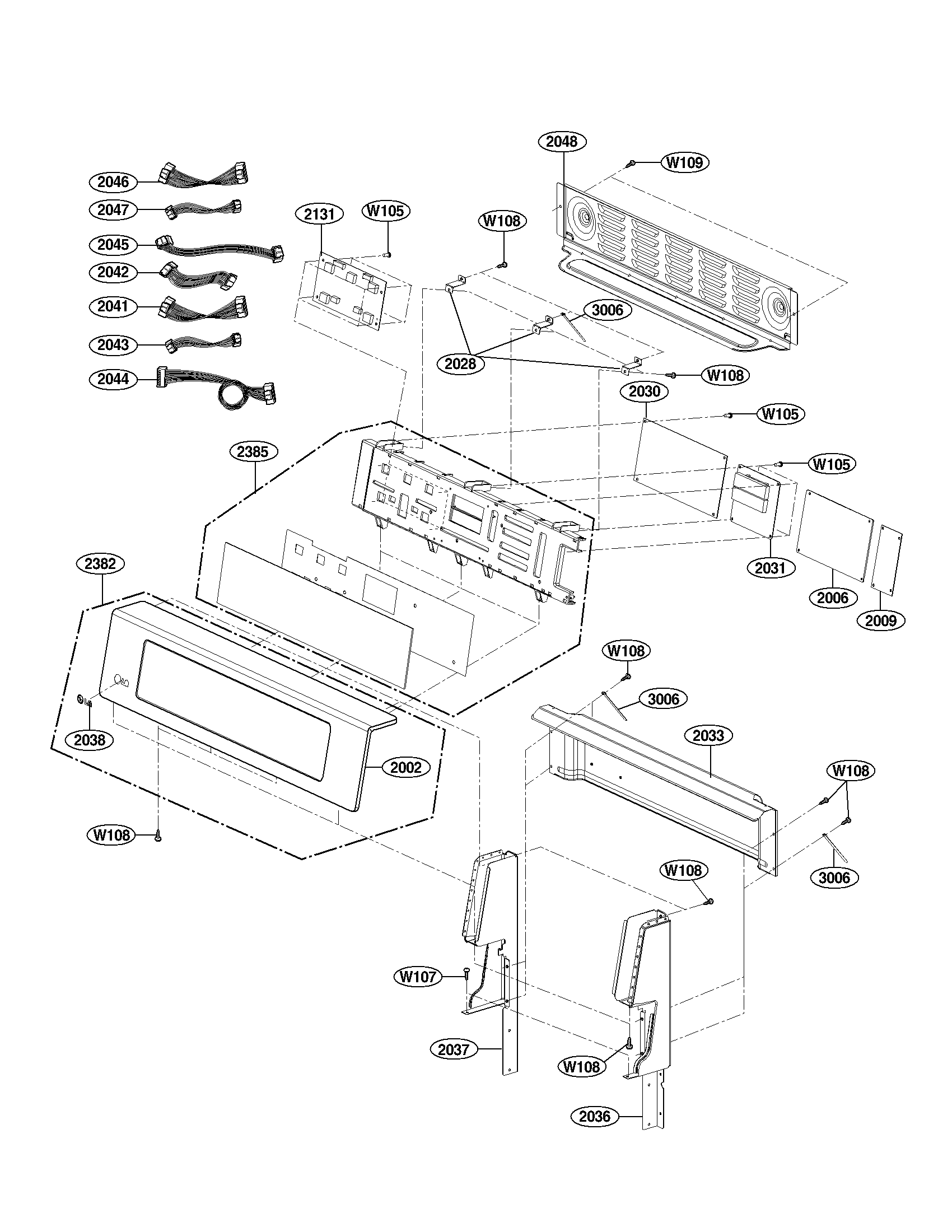 LG LDE3015ST controller parts diagram