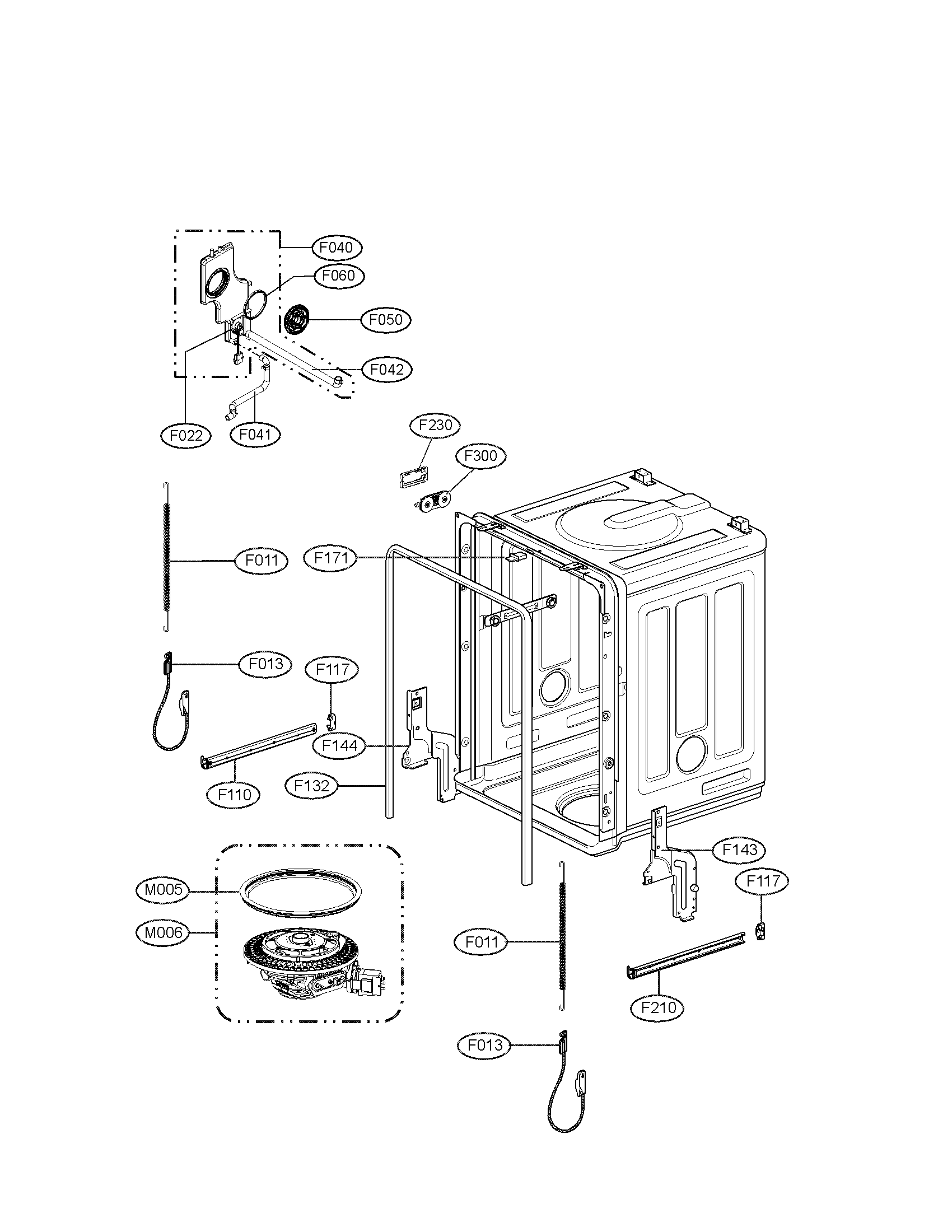 LG LDF7932ST tub assembly parts diagram