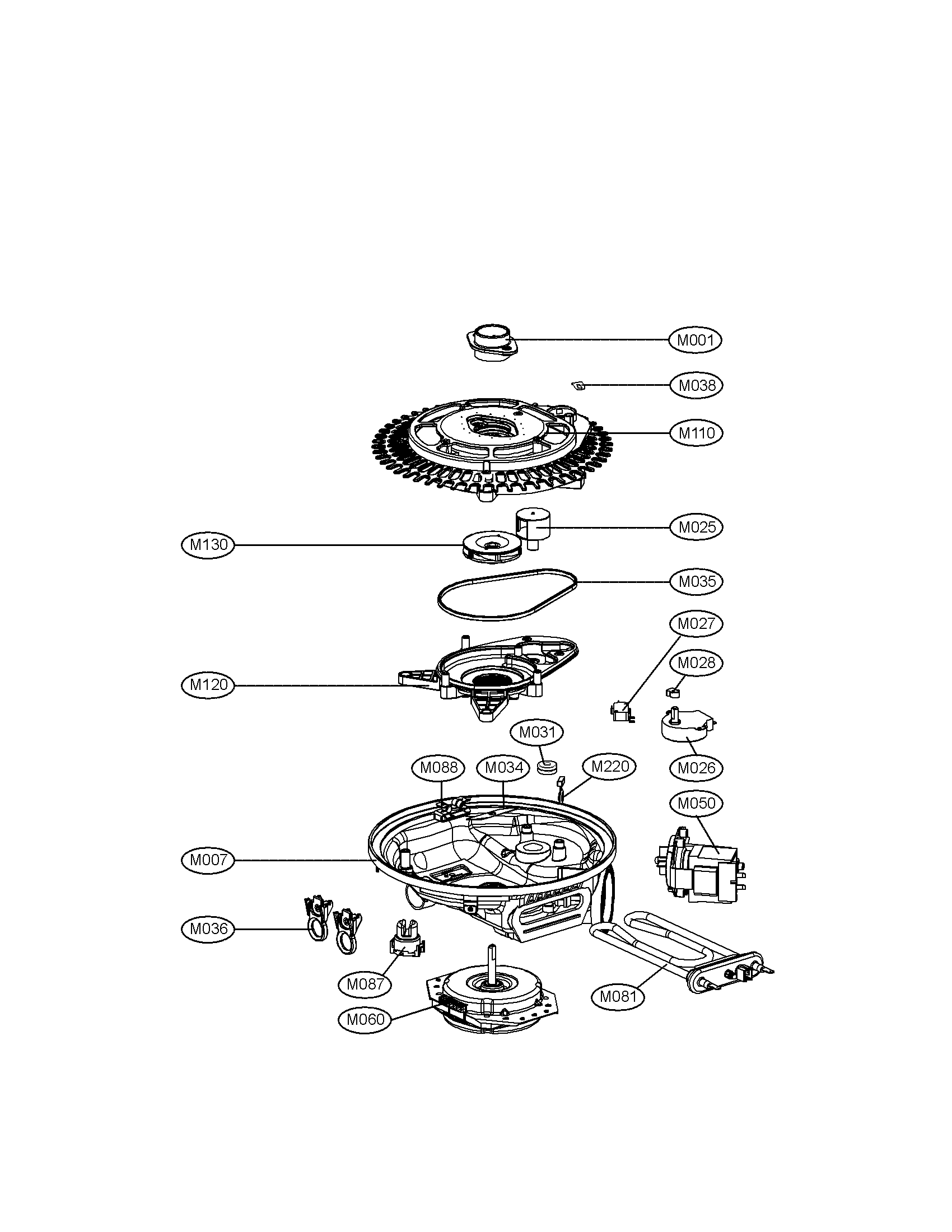 LG LDF7932ST sump assembly parts diagram