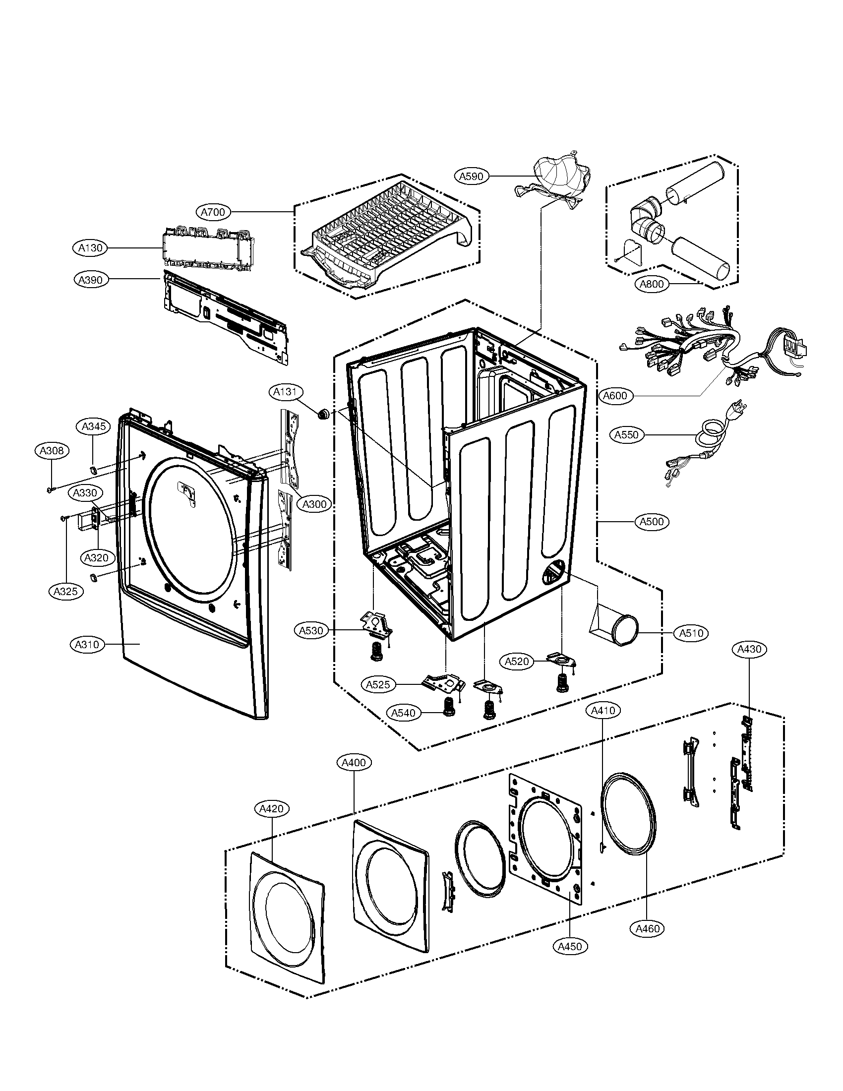 Kenmore Elite 79691548110 cabinet and door assembly parts diagram