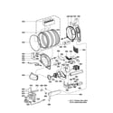 Kenmore Elite 79691548110 drum and motor assembly parts diagram