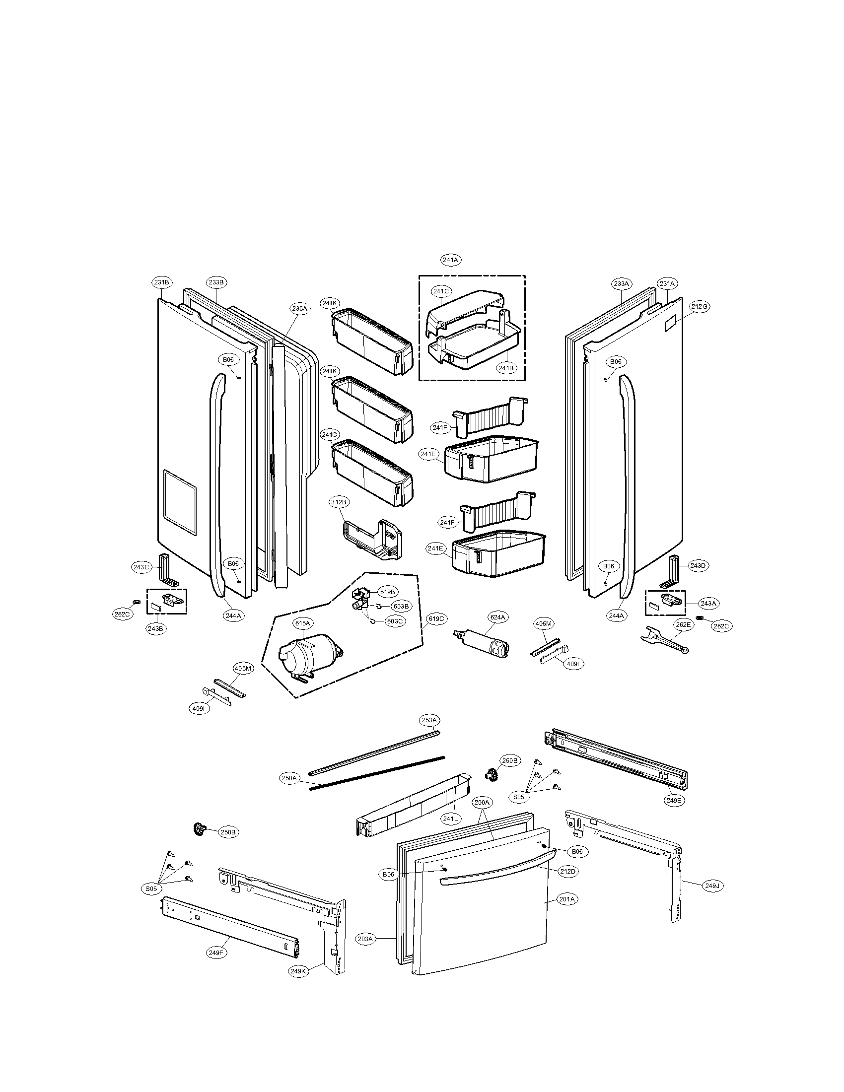 LG LFX31925SW/00 door parts diagram