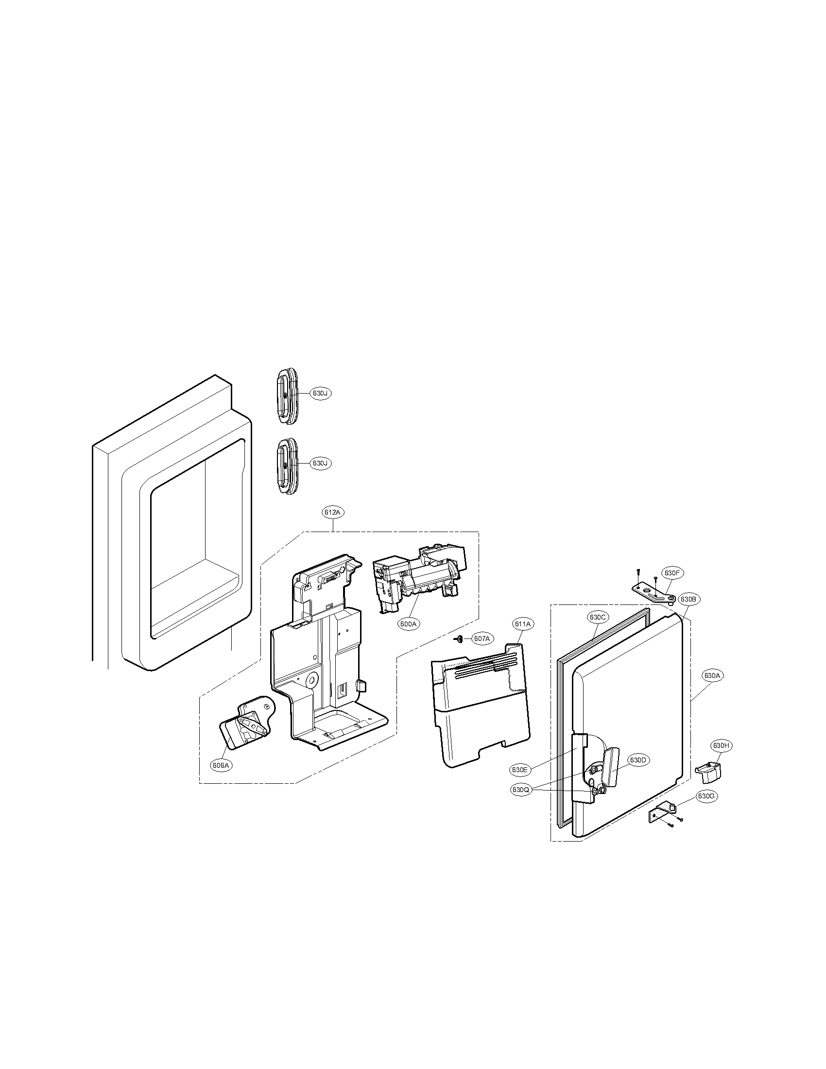 LG LFX31925SW/00 ice maker and ice bin parts diagram