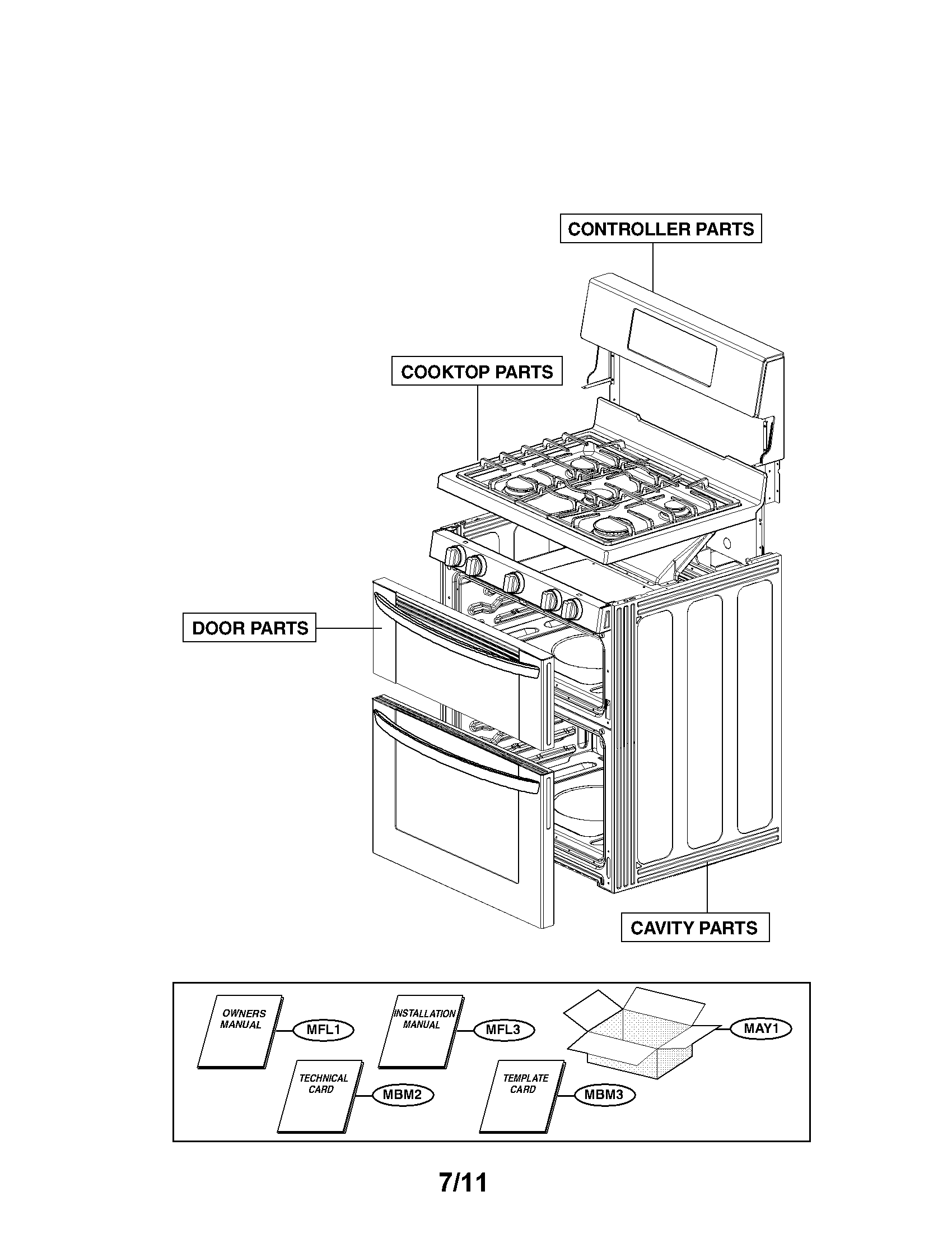 LG LDG3015ST/00 exploded view parts diagram