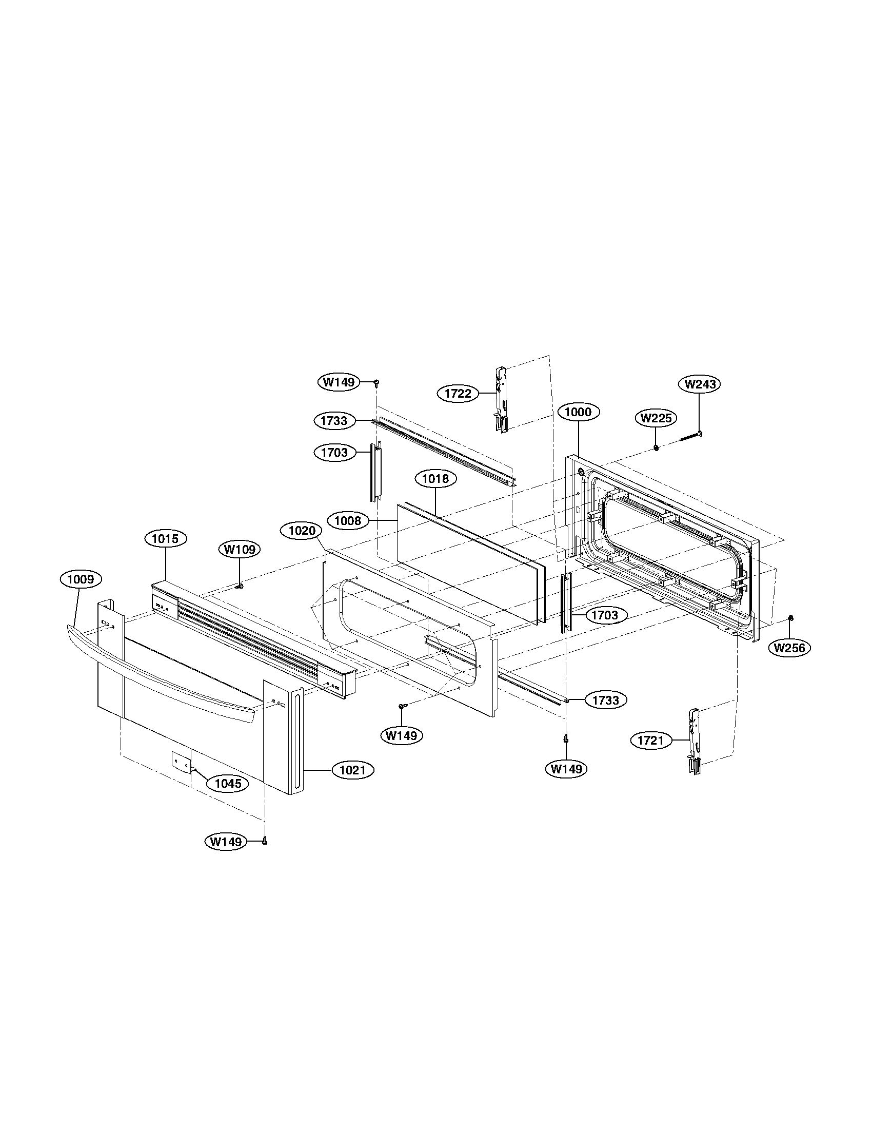 LG LDG3015ST/00 upper door parts diagram