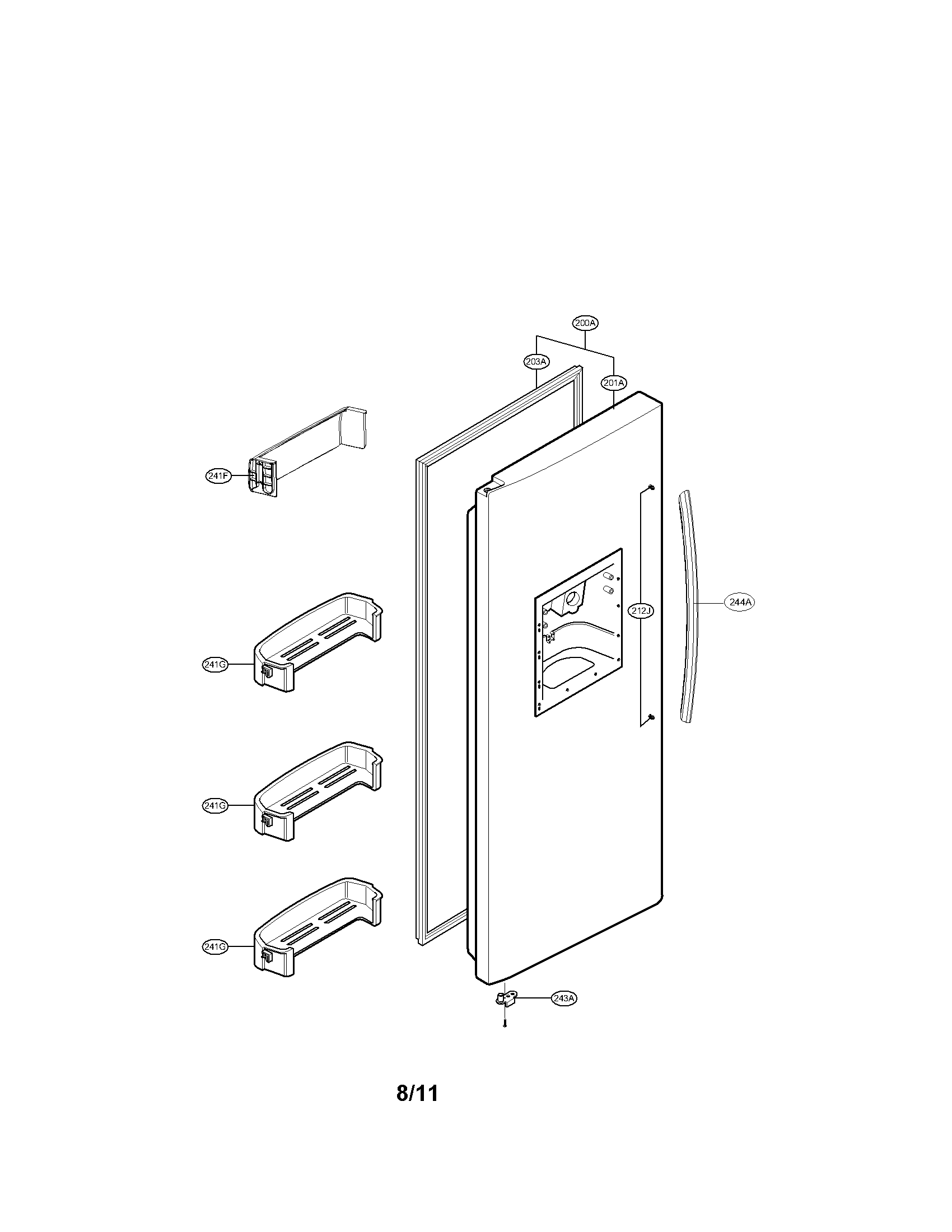 LG LSC27921SB05 freezer door parts diagram