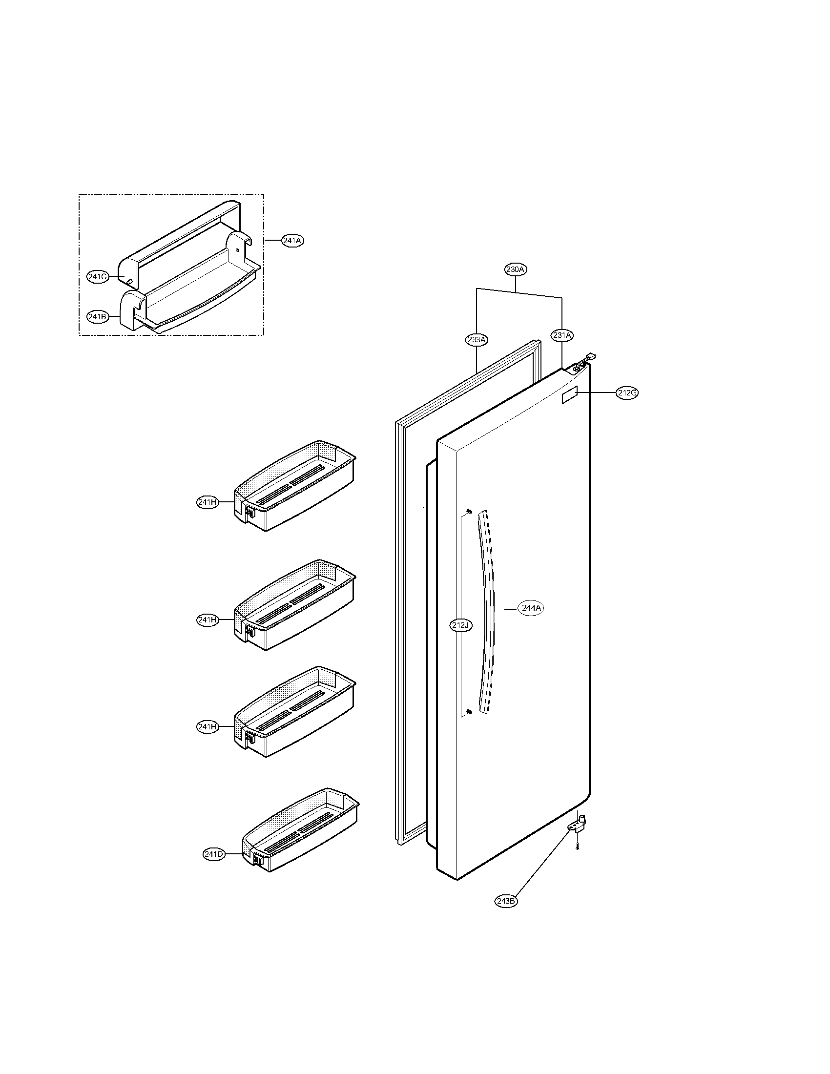LG LSC27921SB05 refrigerator door parts diagram