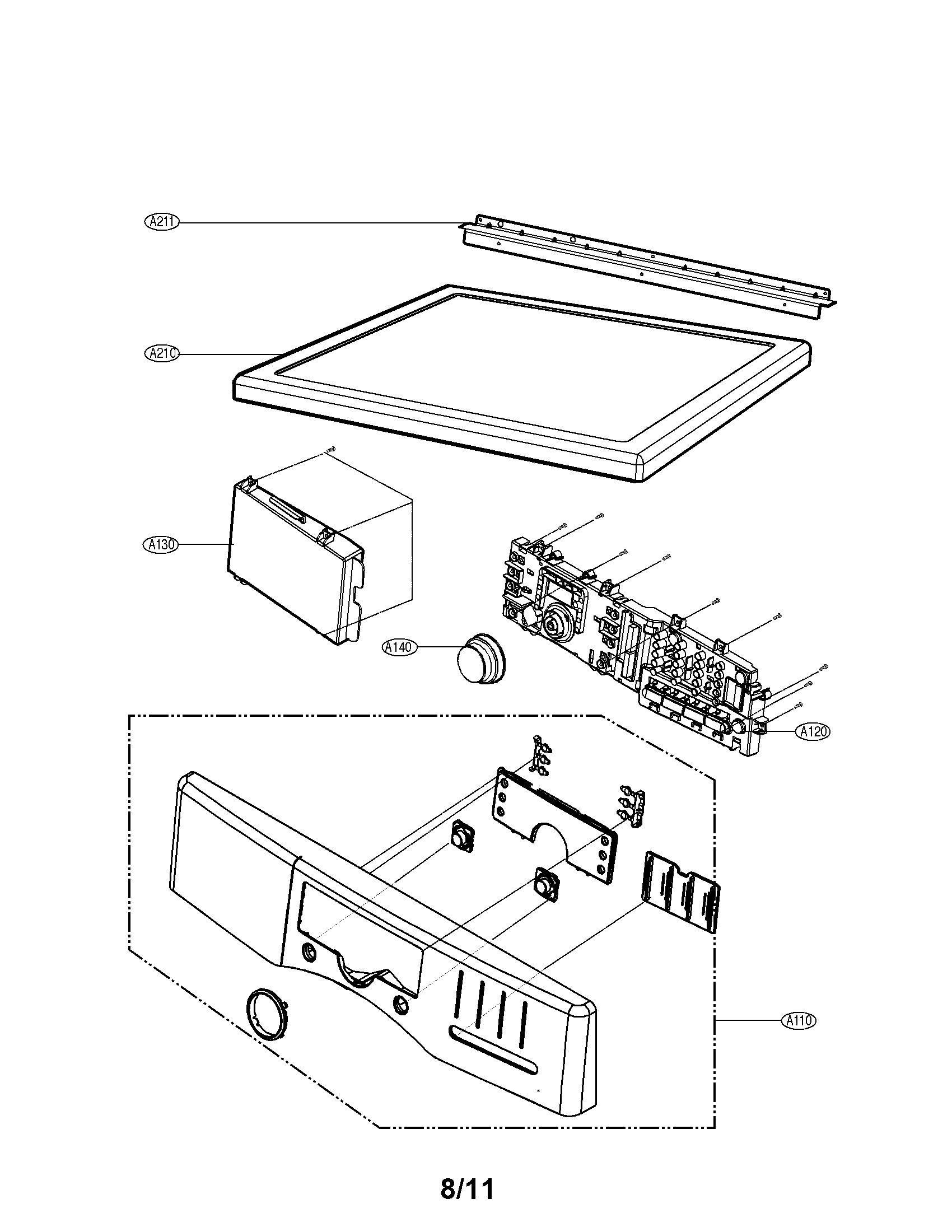 Kenmore 79690318900 control panel and plate assembly parts diagram