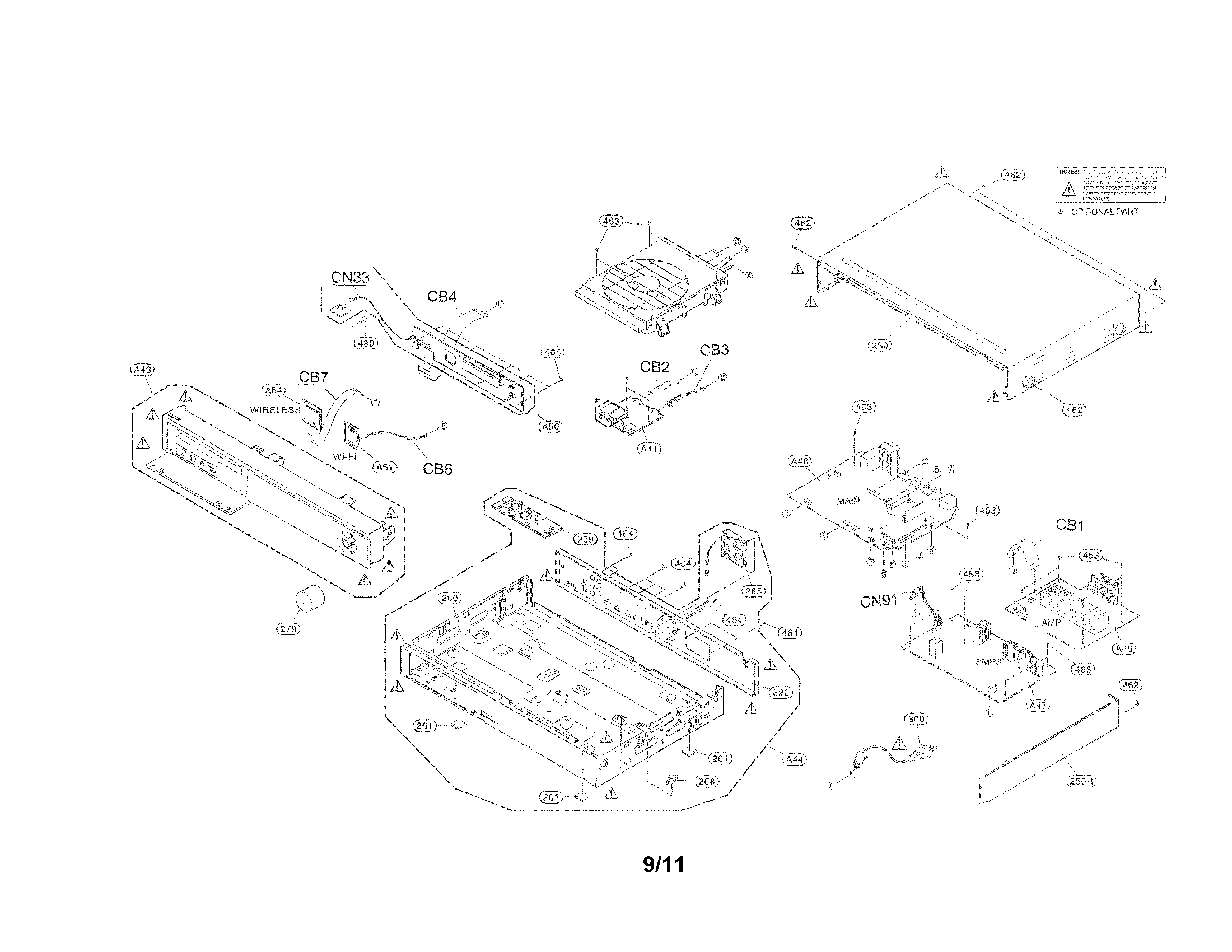 LG LHB976 cabinet parts diagram