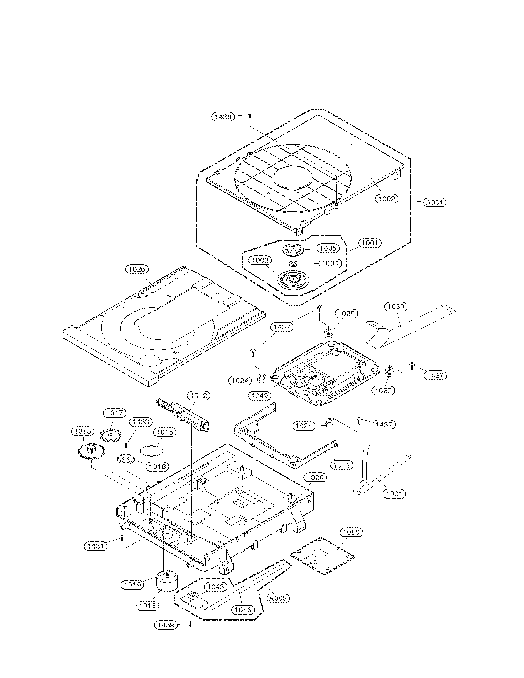 LG LHB976 deck mechanism parts diagram