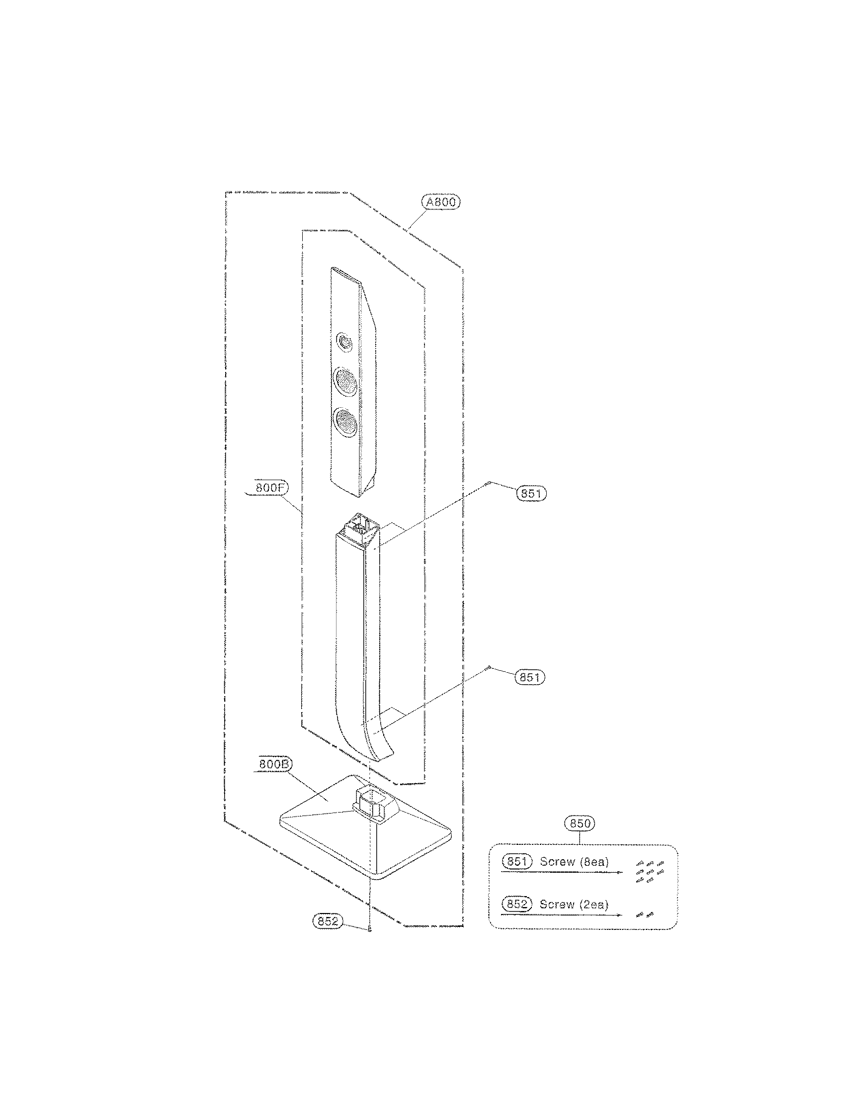 LG LHB976 rear speaker parts diagram