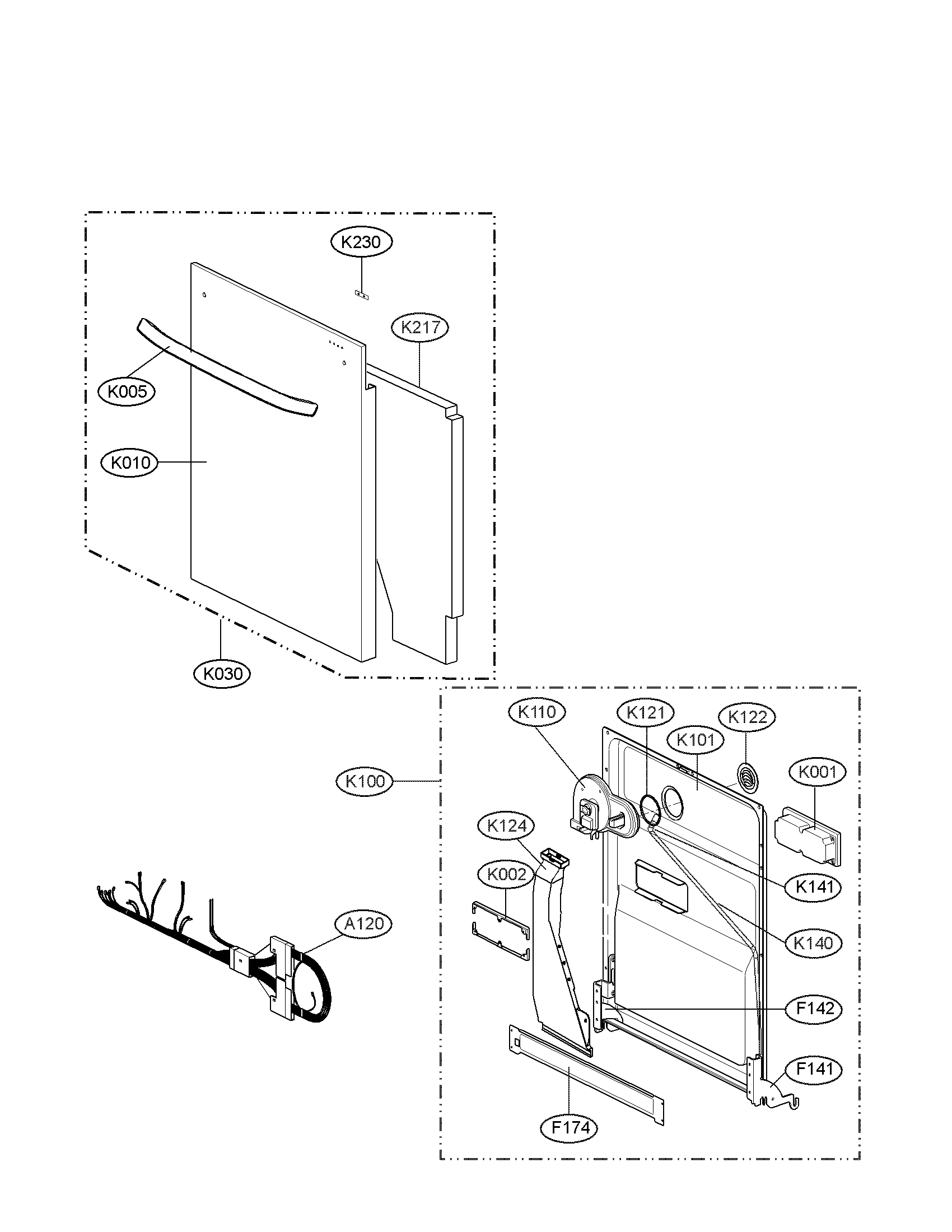 LG LSDF795ST door assembly parts diagram