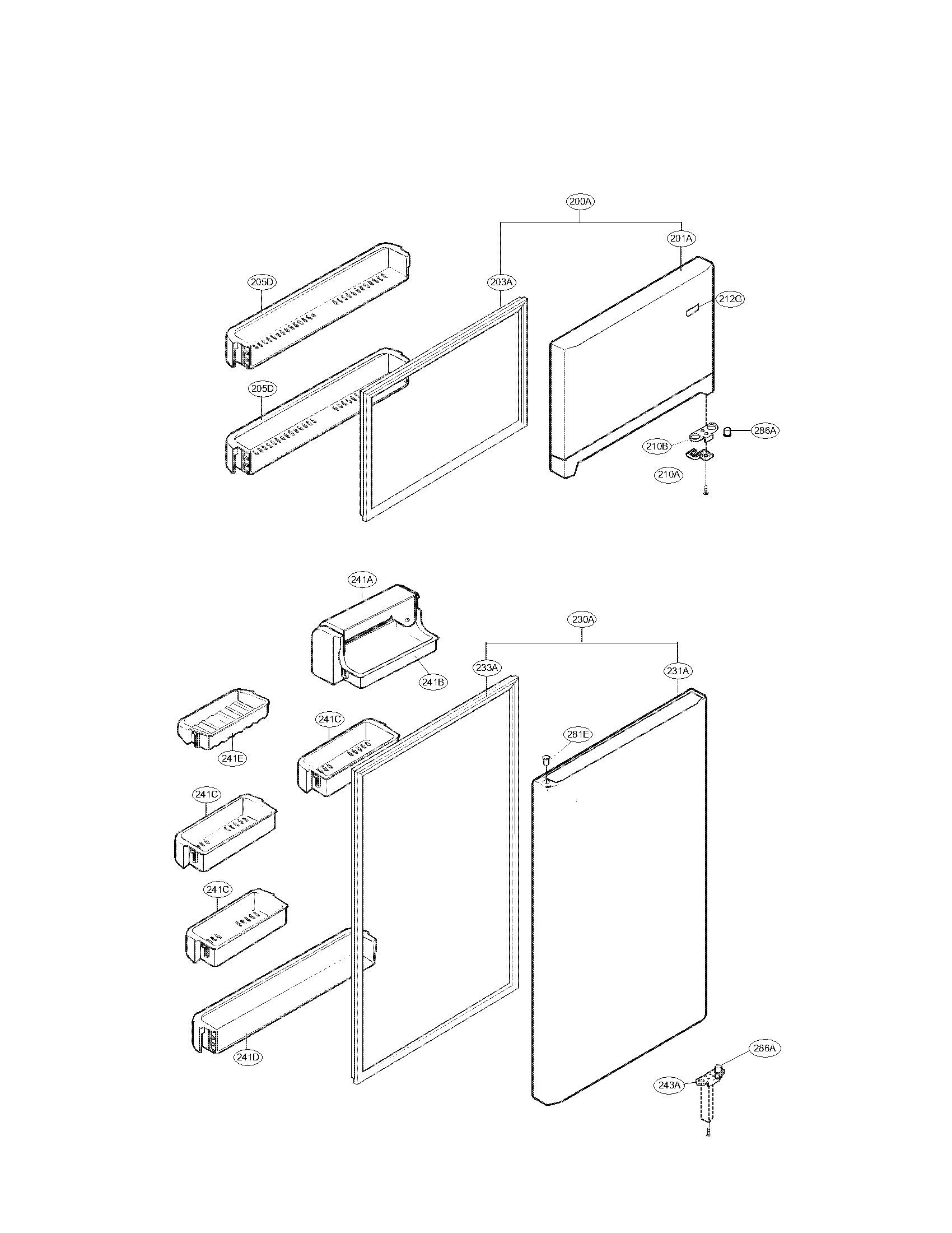 LG LTC19340SW door parts diagram